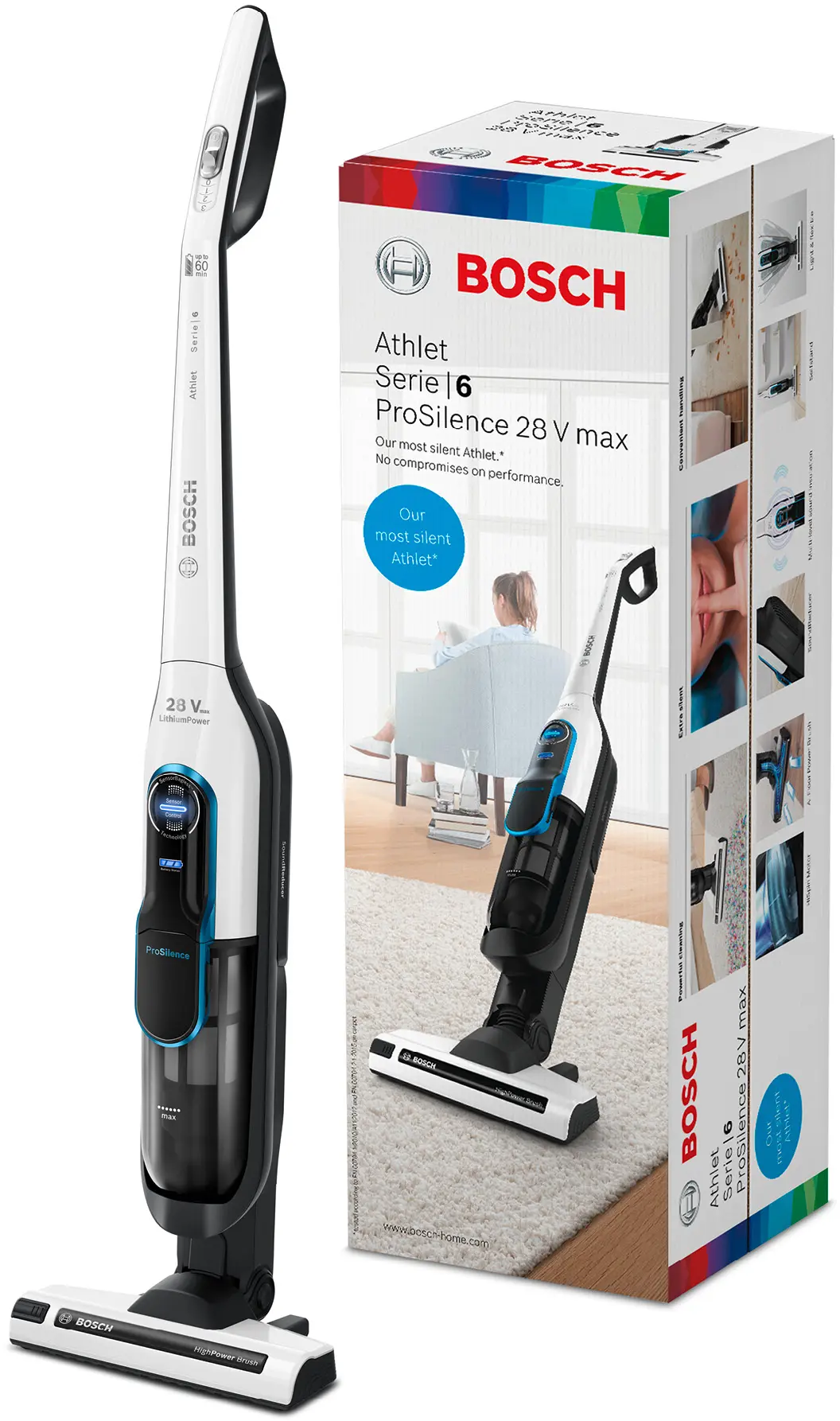 Bosch BCH86SIL1 Athlet ProSilence Series 6 - Ultra-Quiet High-Power Cordless Vacuum product view 2