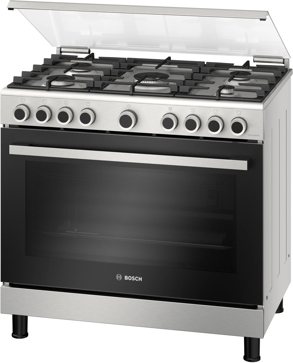 Bosch HGVDF0V51S Serie 4 Freestanding Gas Cooker 90CM 125L Stainless Steel product image 1