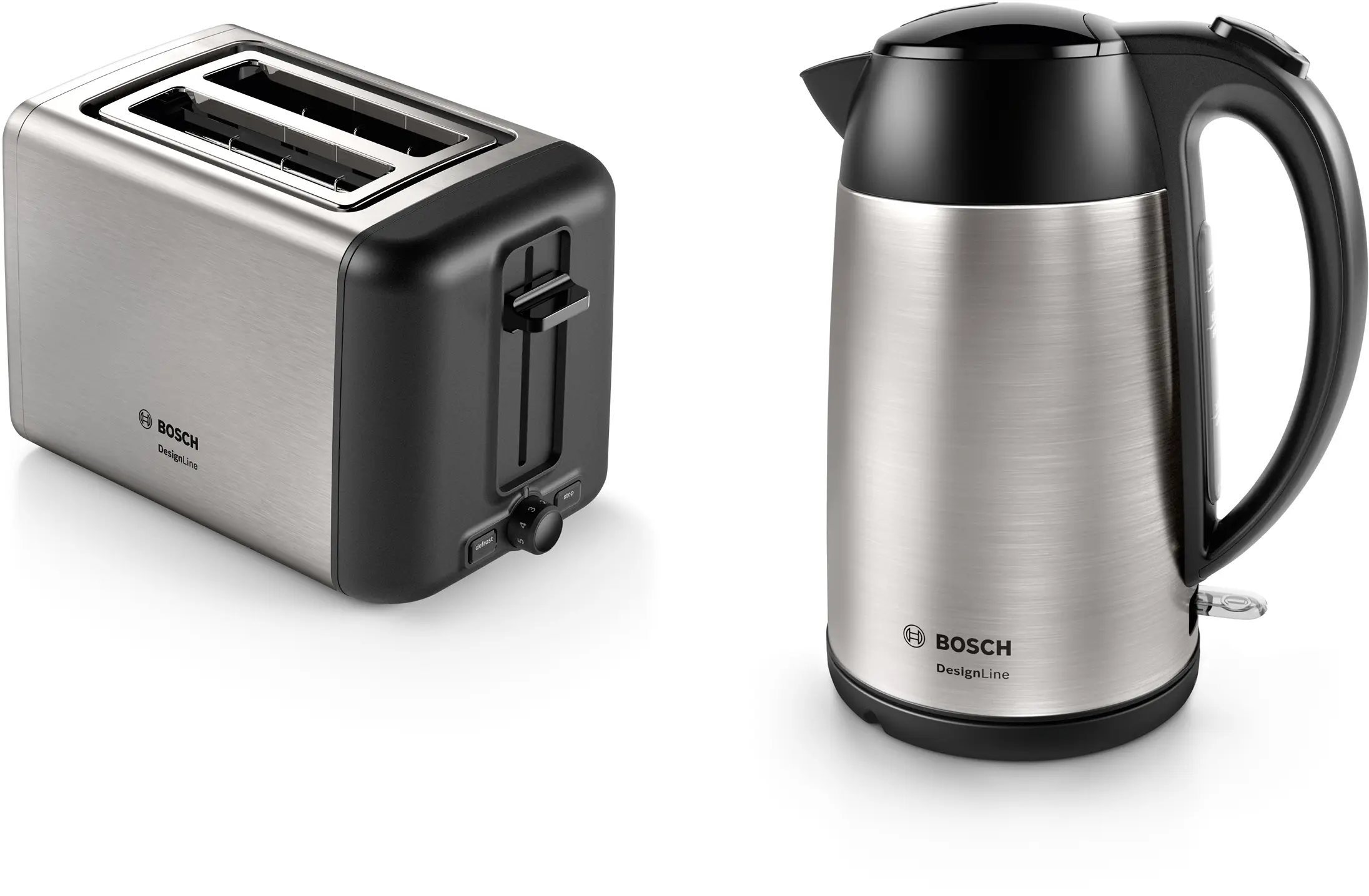 Bosch TAT3P420 DesignLine Toaster 820-970W Stainless Steel / Black product view 4