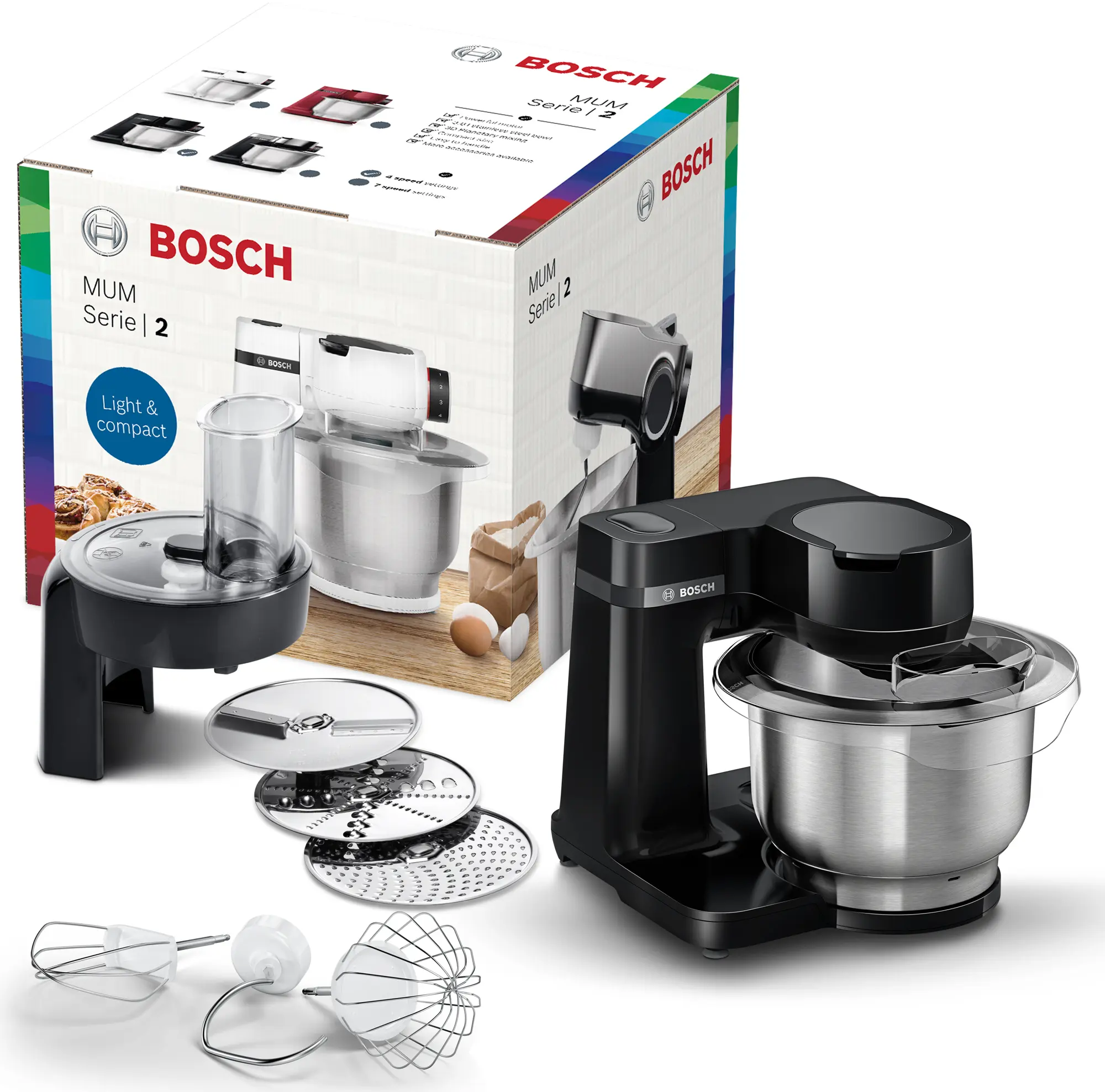 Bosch MUMS2EB01 Series 2 MUM Kitchen Machine 700W Black product view 3
