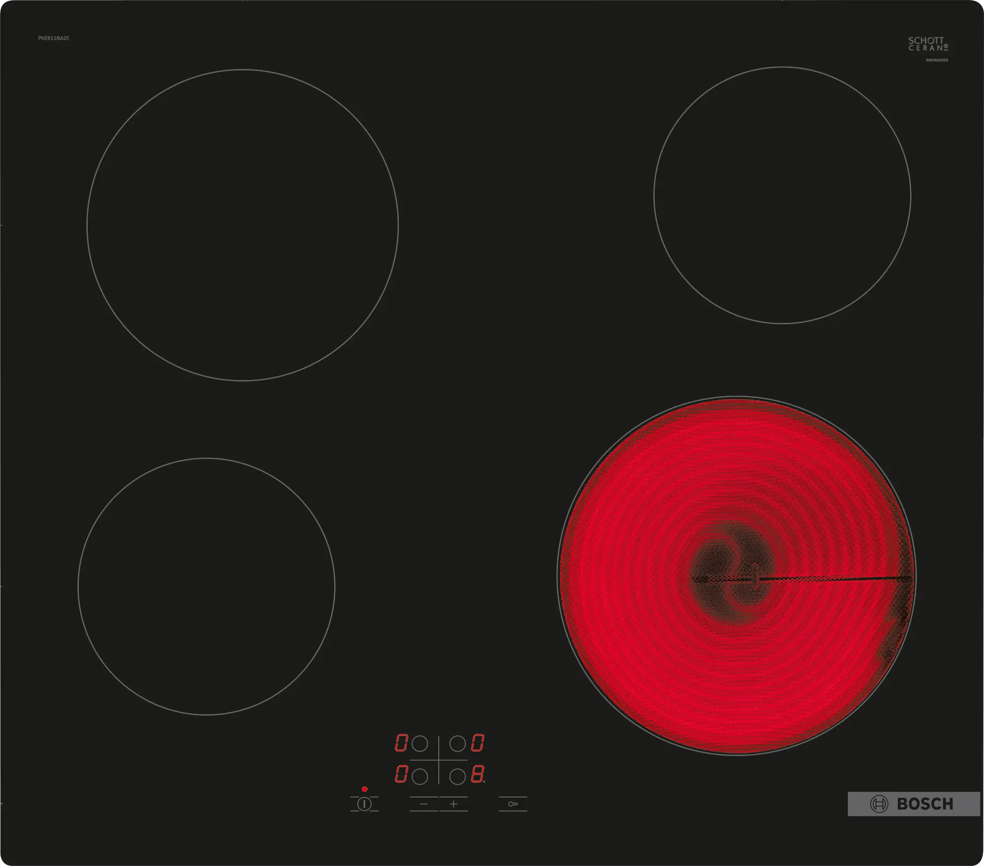 Bosch PKE611BA2E Series 4 Ceramic Hob 60CM TouchSelect ReStart Function