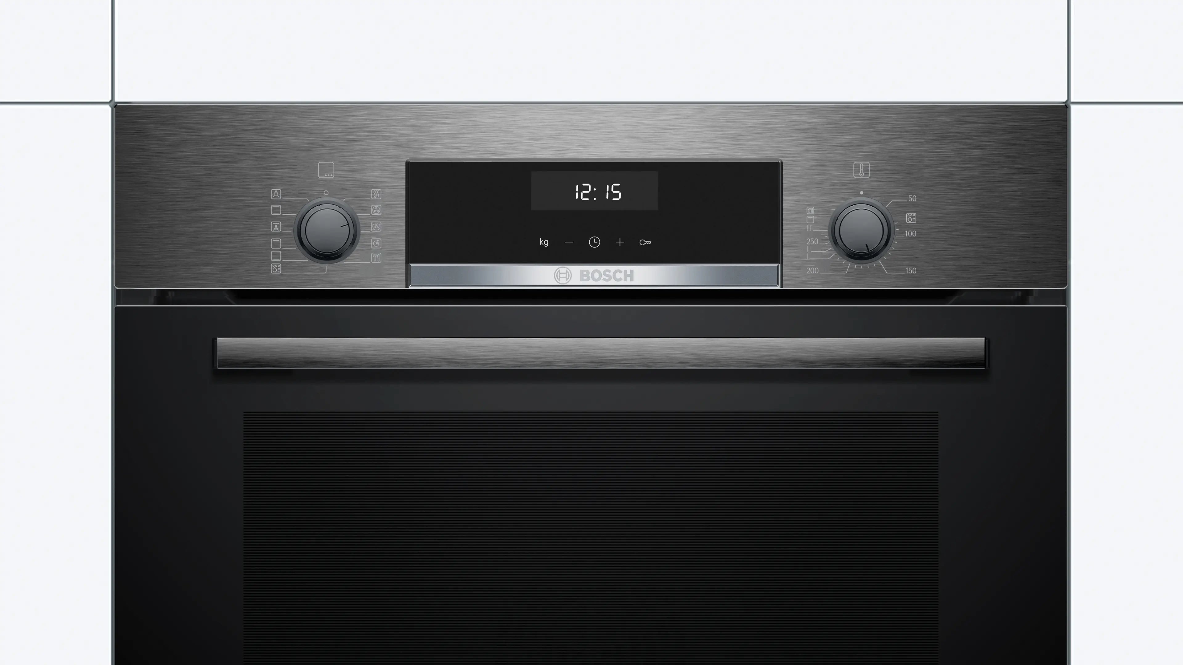 Bosch HBJ517SG0R Serie 6 Built-In Electric Oven 60cm 66L Hydrolytic Clean Black + Stainless Steel