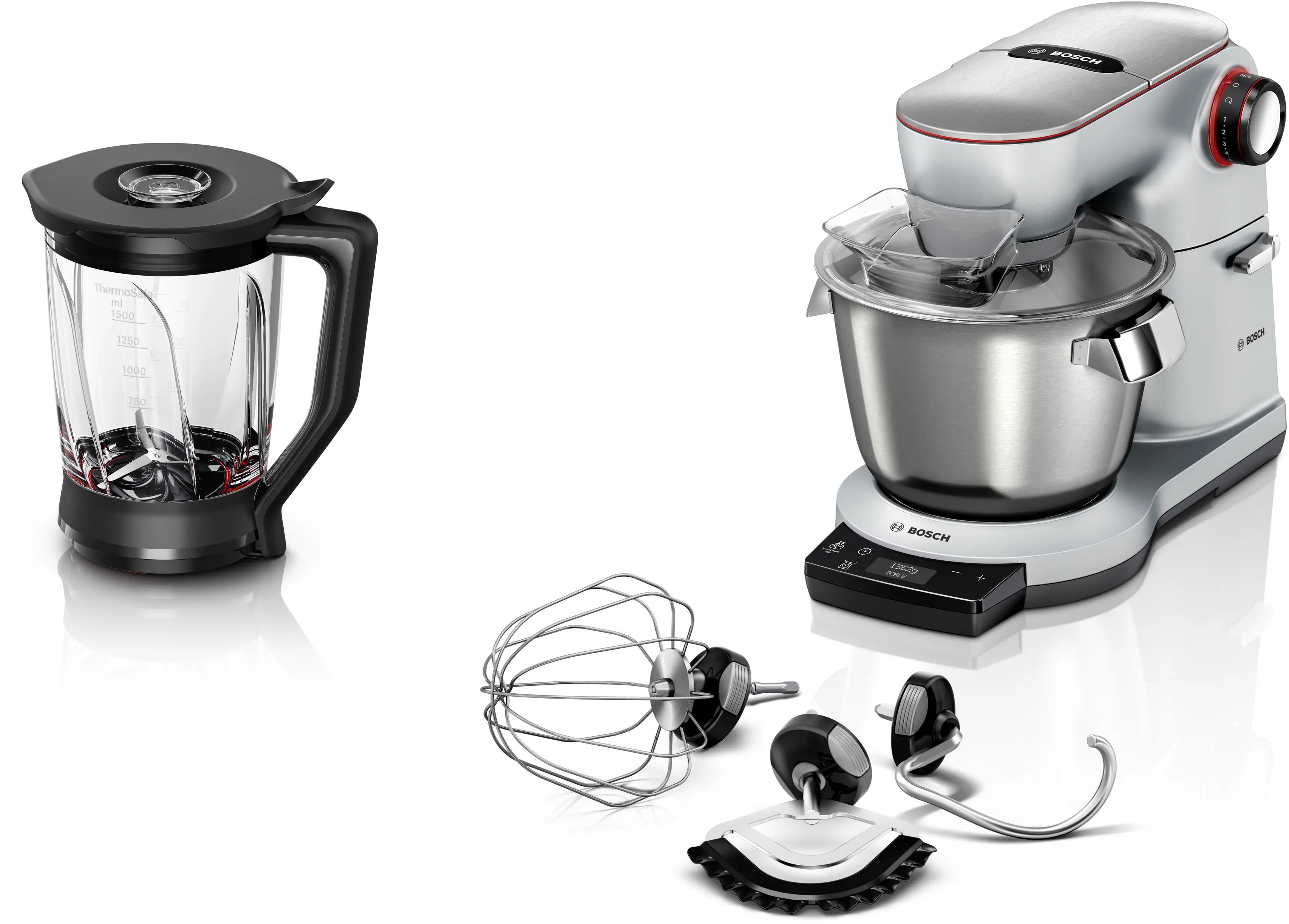 Bosch MUM9YX5S12 Series 8 OptiMUM Kitchen Machine with Scale 1600W Silver Black main product image