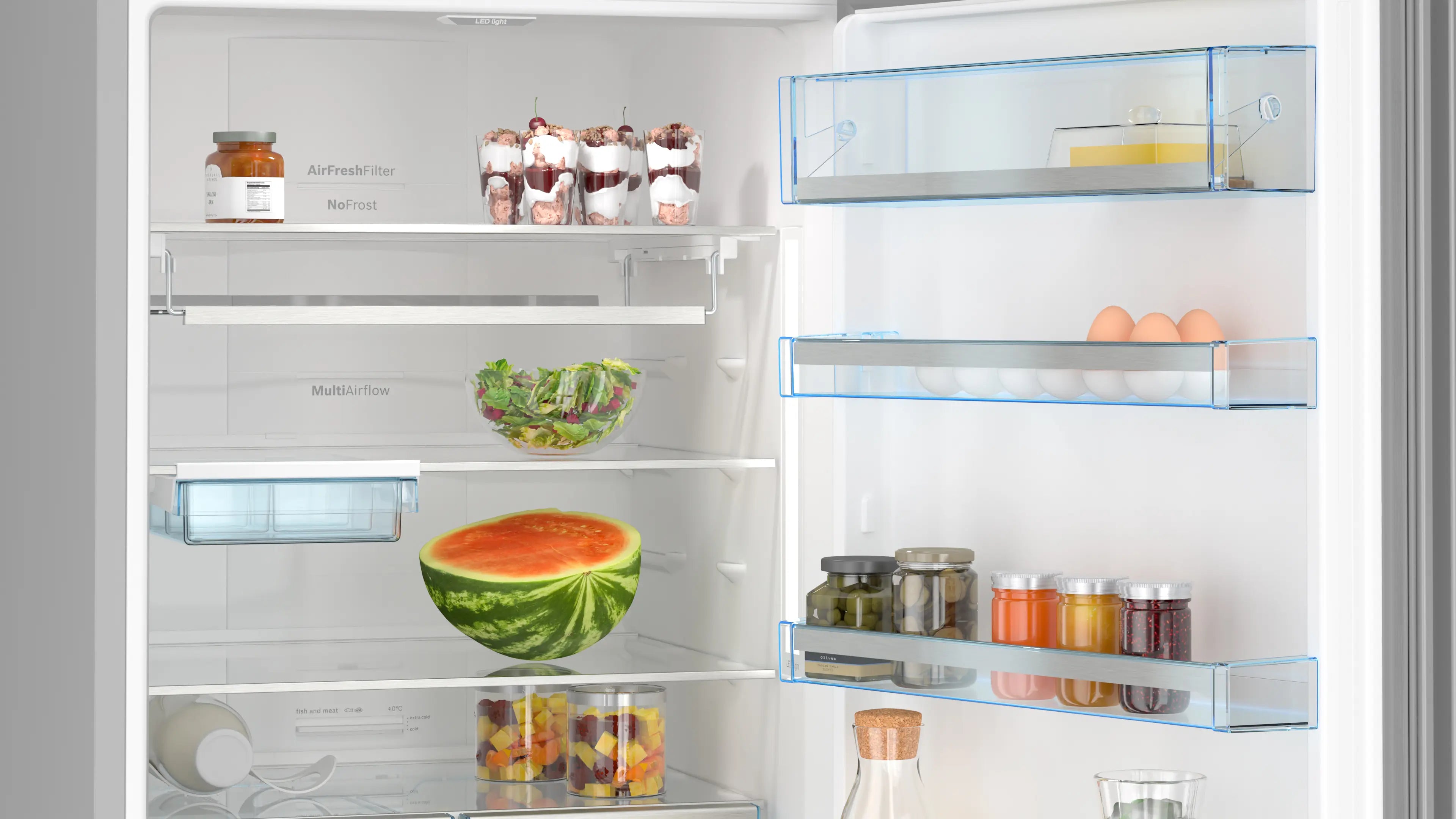 Bosch KGN56LB31U bottom-freezer fridge-freezer product detail view