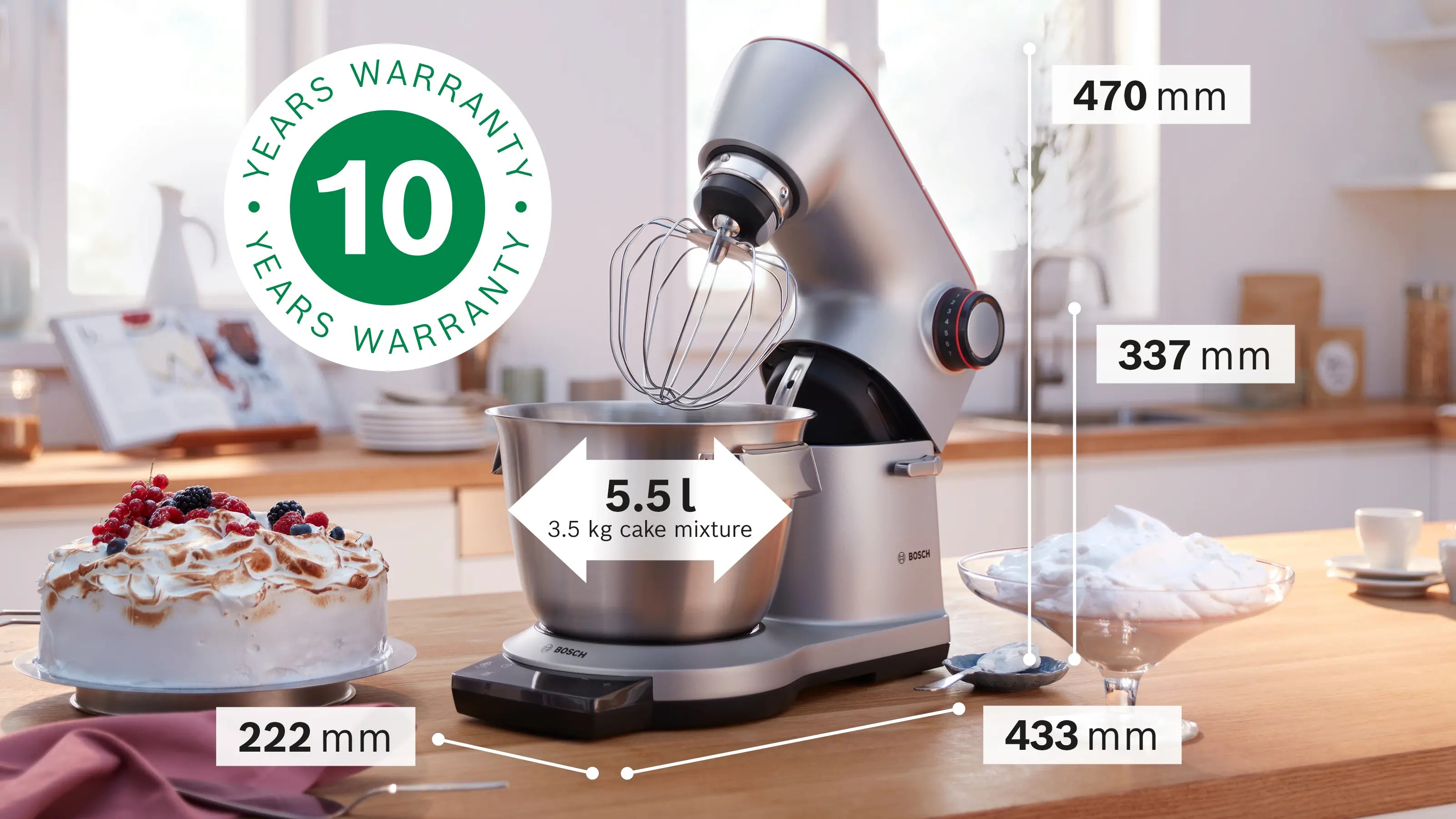 Bosch MUM9YX5S12 Series 8 OptiMUM Kitchen Machine with Scale 1600W Silver Black product view 4