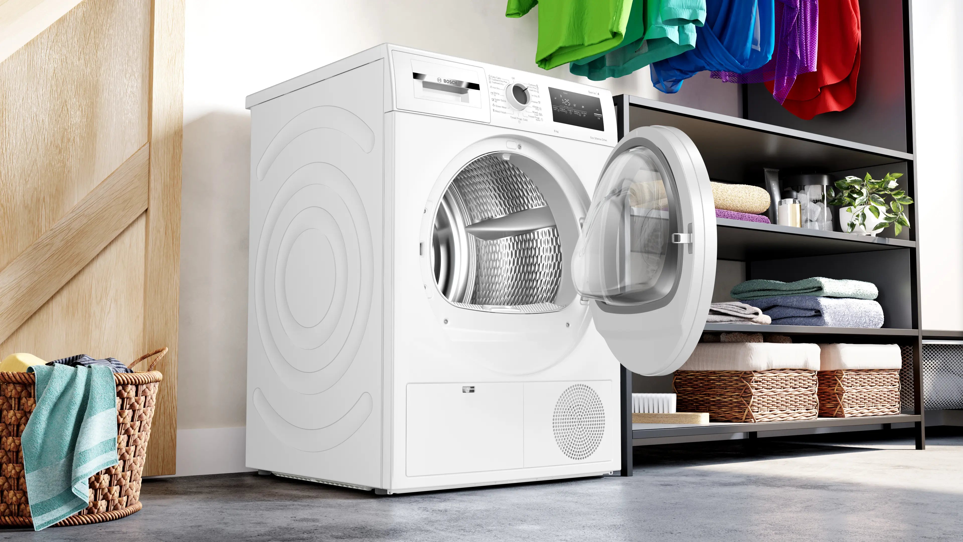 Bosch WTN86201ME condenser tumble dryer in white - product detail view