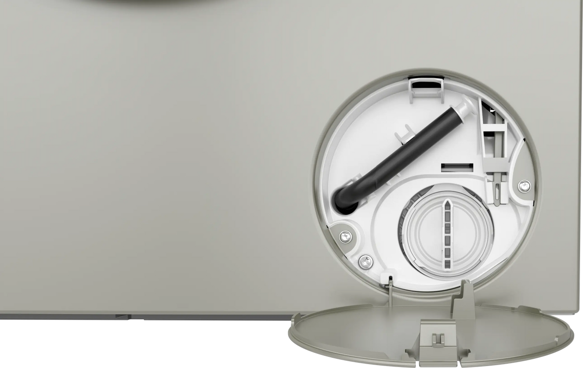 Bosch WGK264ZXME Silver Inox washing machine drain pump filter and emergency drain access