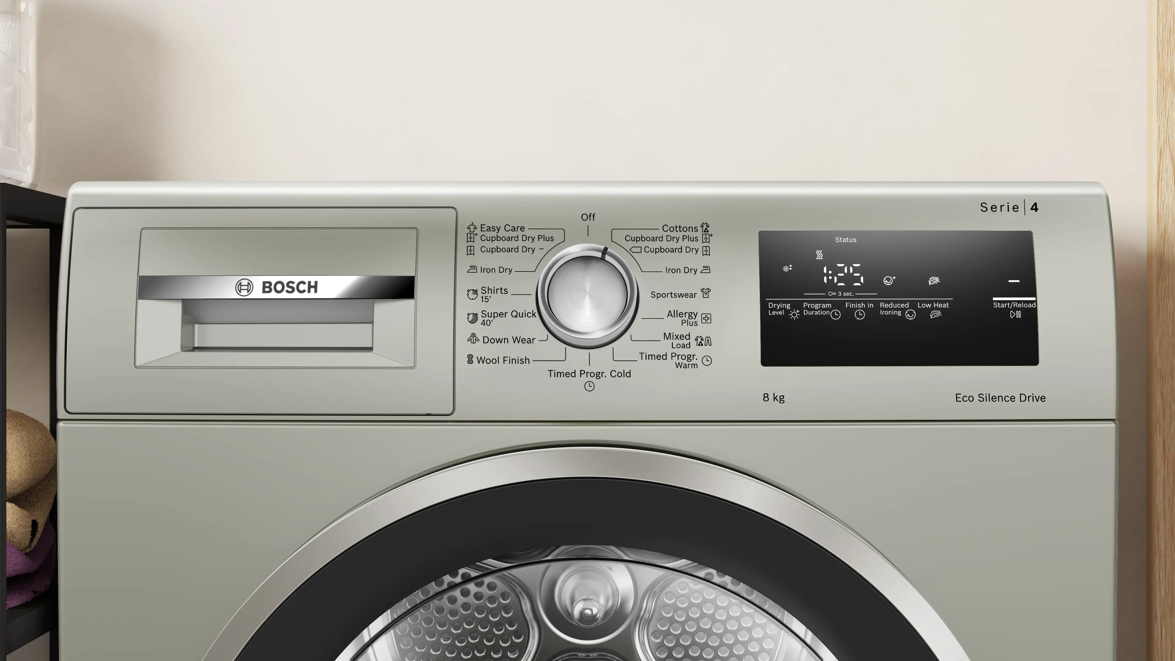 Bosch WTN86212ME Serie 4 Condenser Tumble Dryer 8KG B Silver with AutoDry
