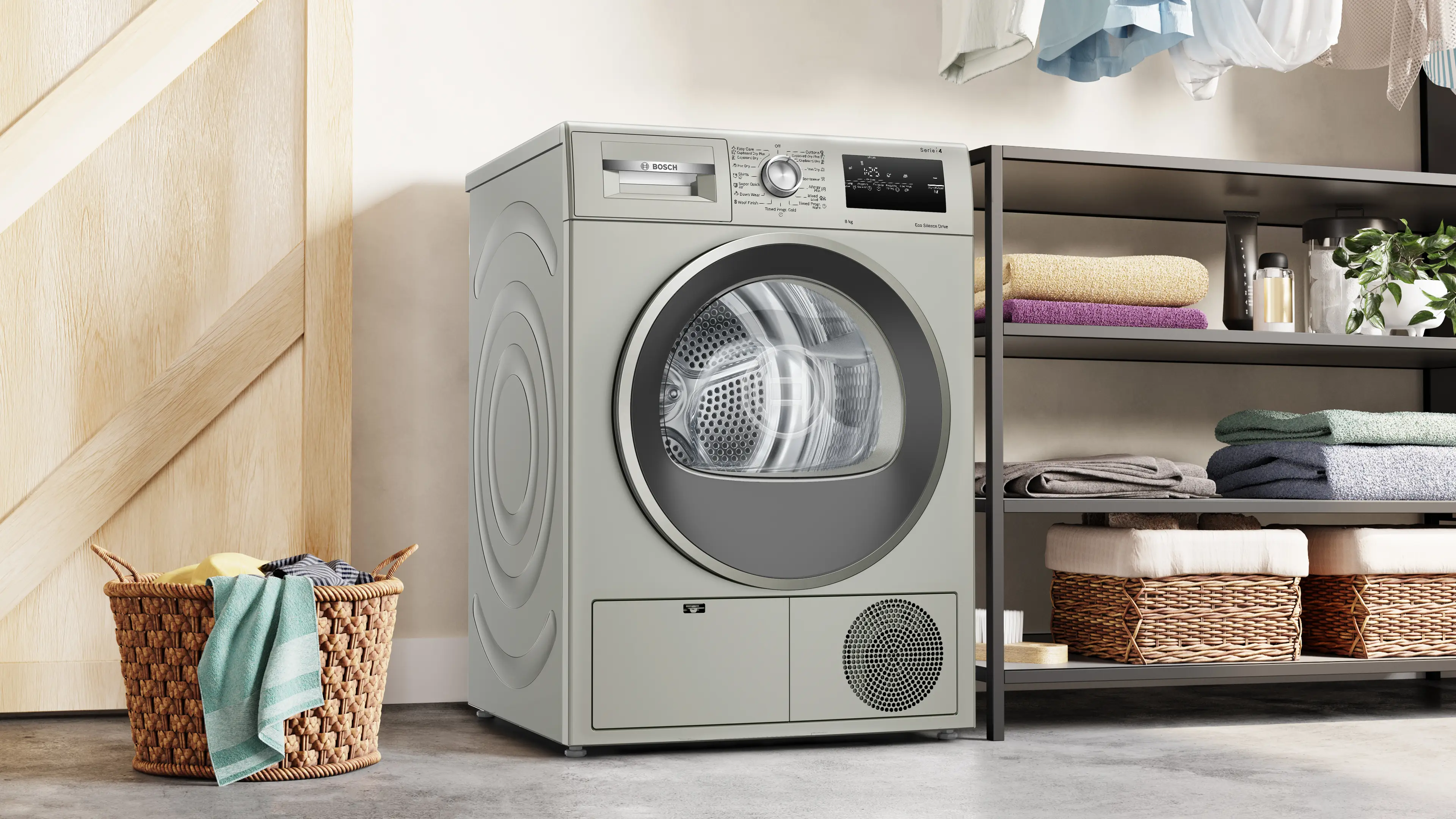 Bosch WTN86212ME Serie 4 Condenser Tumble Dryer 8KG B Silver with AutoDry