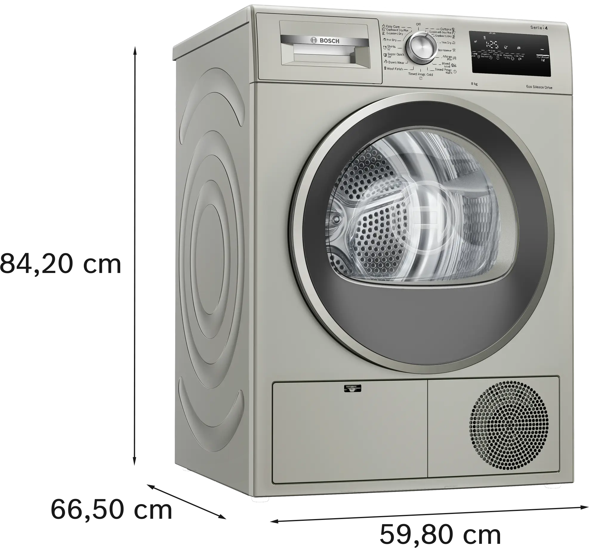 Bosch WTN86212ME Serie 4 Condenser Tumble Dryer 8KG B Silver with AutoDry