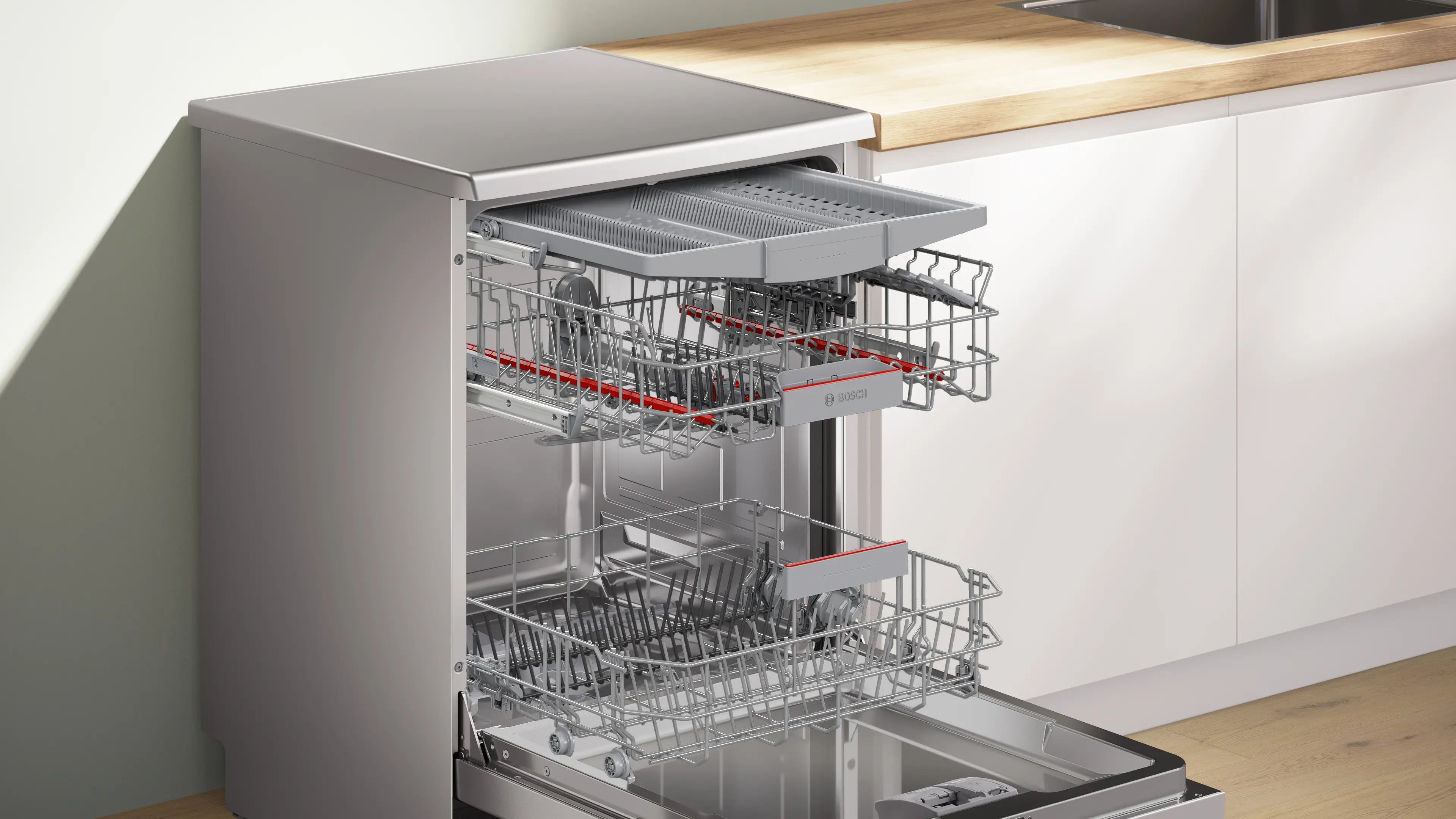 Bosch SMS6EMI65Q Serie 6 Freestanding Dishwasher 60 cm 7 Programs Stainless Steel Home Connect product image 6