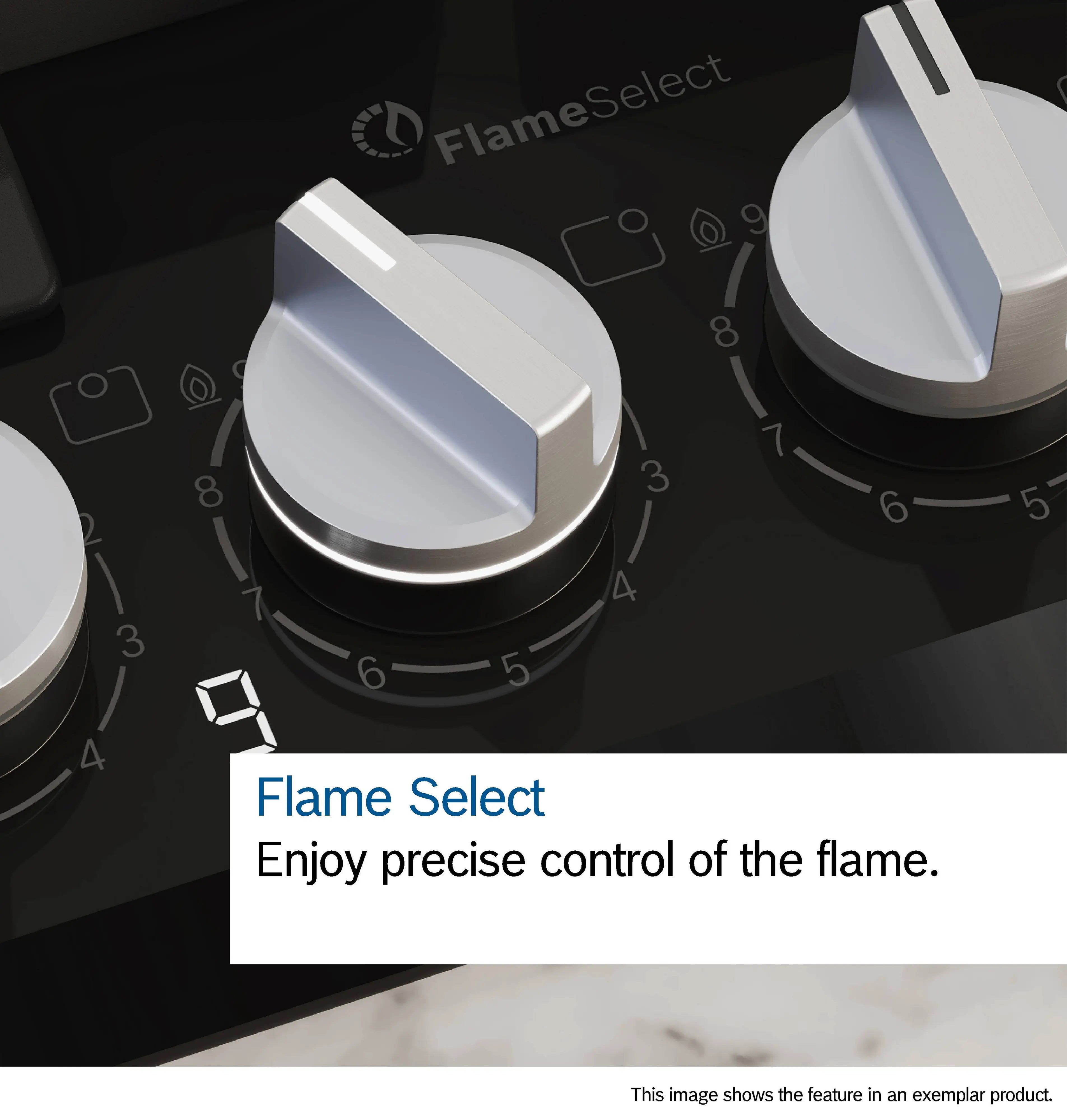 Bosch PPM9A6I40 FlameSelect precise flame-control feature graphic