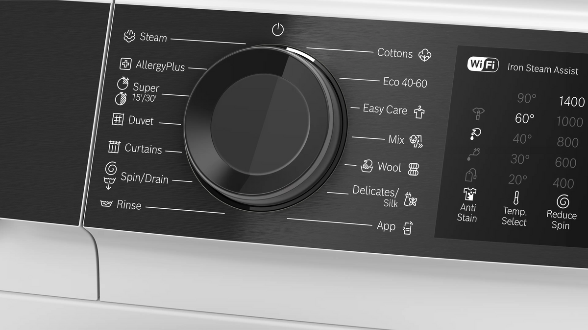 Bosch WGK264Z0ME programme selector and Home Connect controls