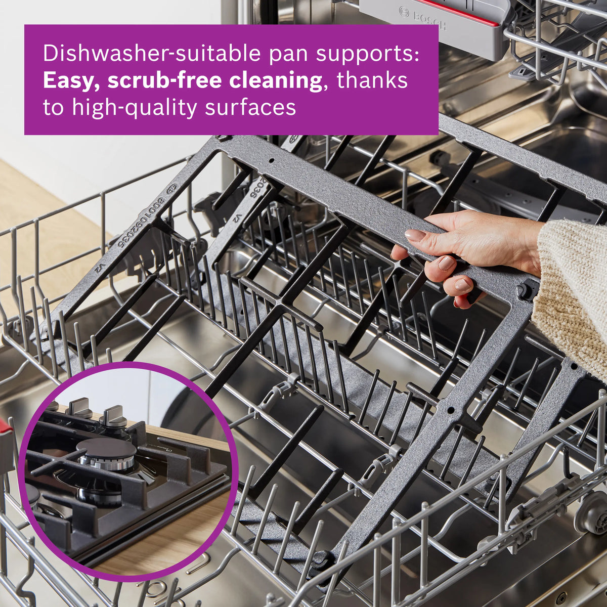 Bosch dishwasher-suitable cast-iron pan supports content image for PPM9A6I40