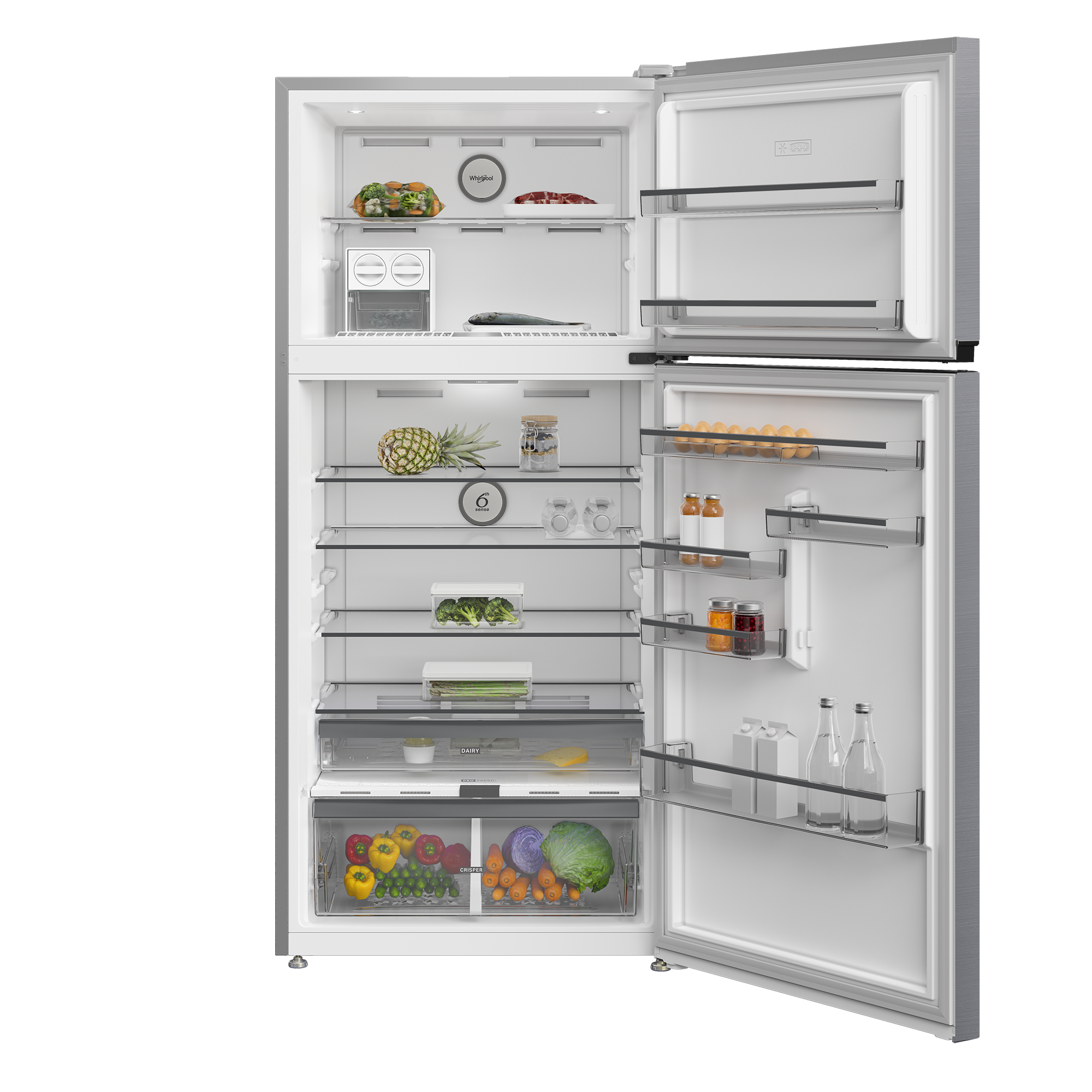 Whirlpool WTMF 836633 XNA Top Mount Fridge Freezer 83cm Inox - Detail View