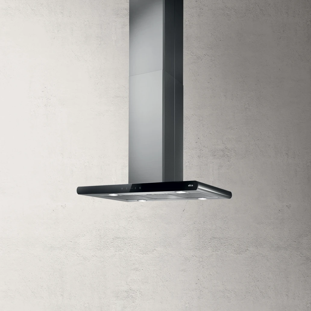 Elica GALAXY ISLAND BLIX/A 90cm hood in black glass at Tahboub Appliances Jordan