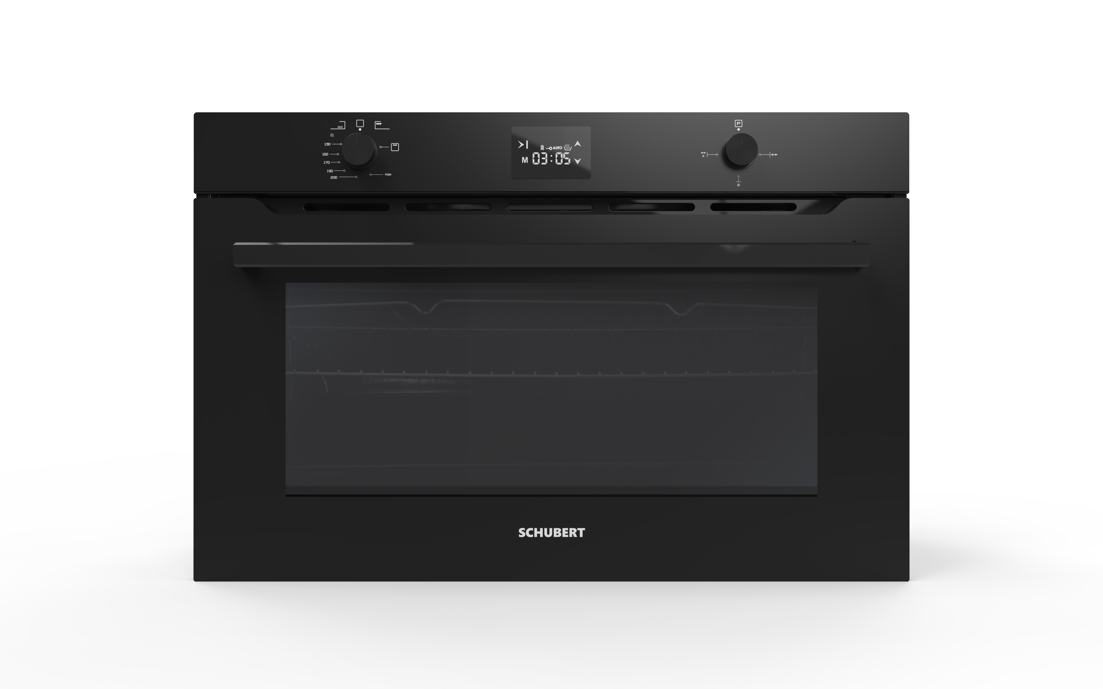 Schubert GMT 909 SY-O Built-In 90cm Gas Oven 110L Black Matte Metal at Tahboub Appliances