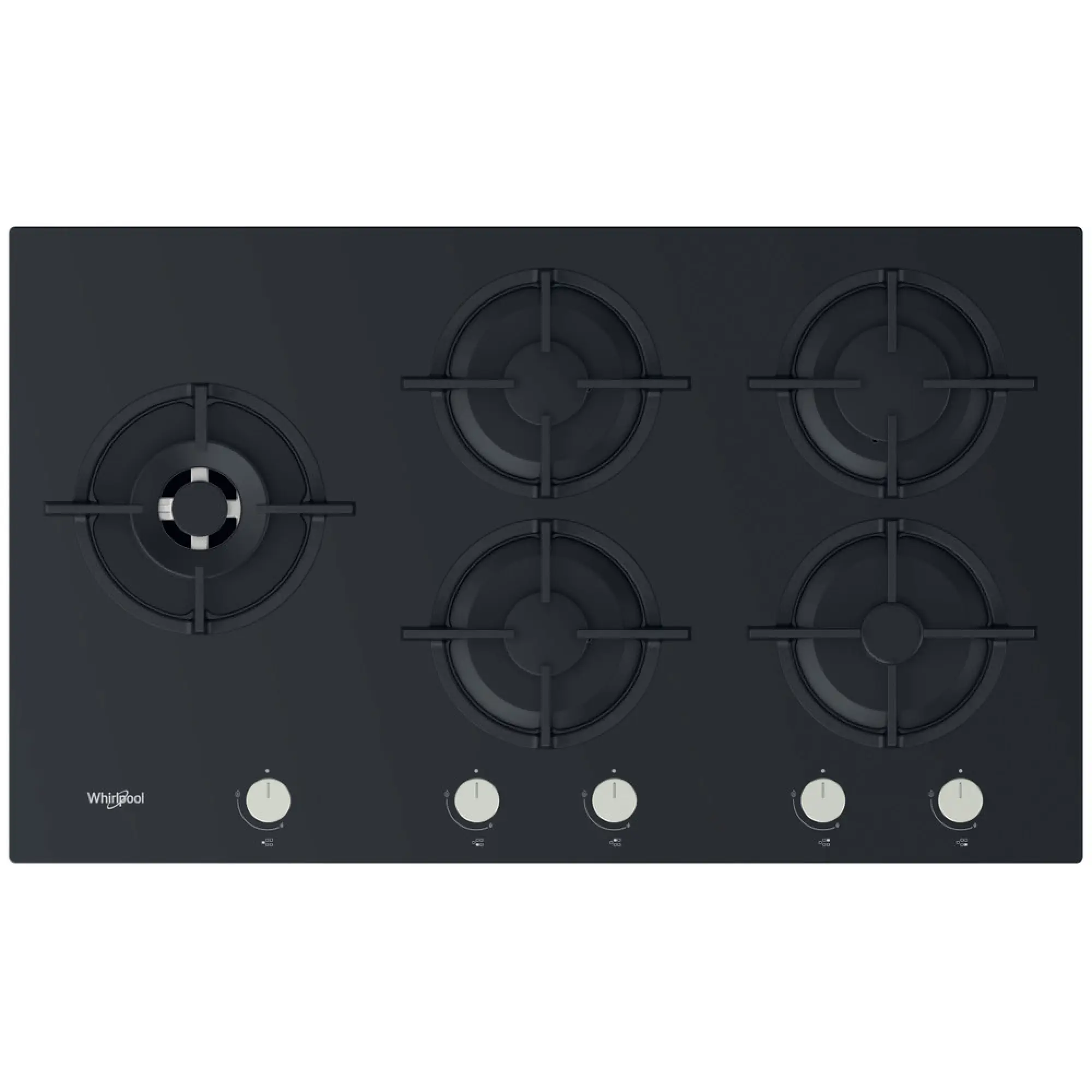 Whirlpool GOA 925/NB gas on glass hob front view
