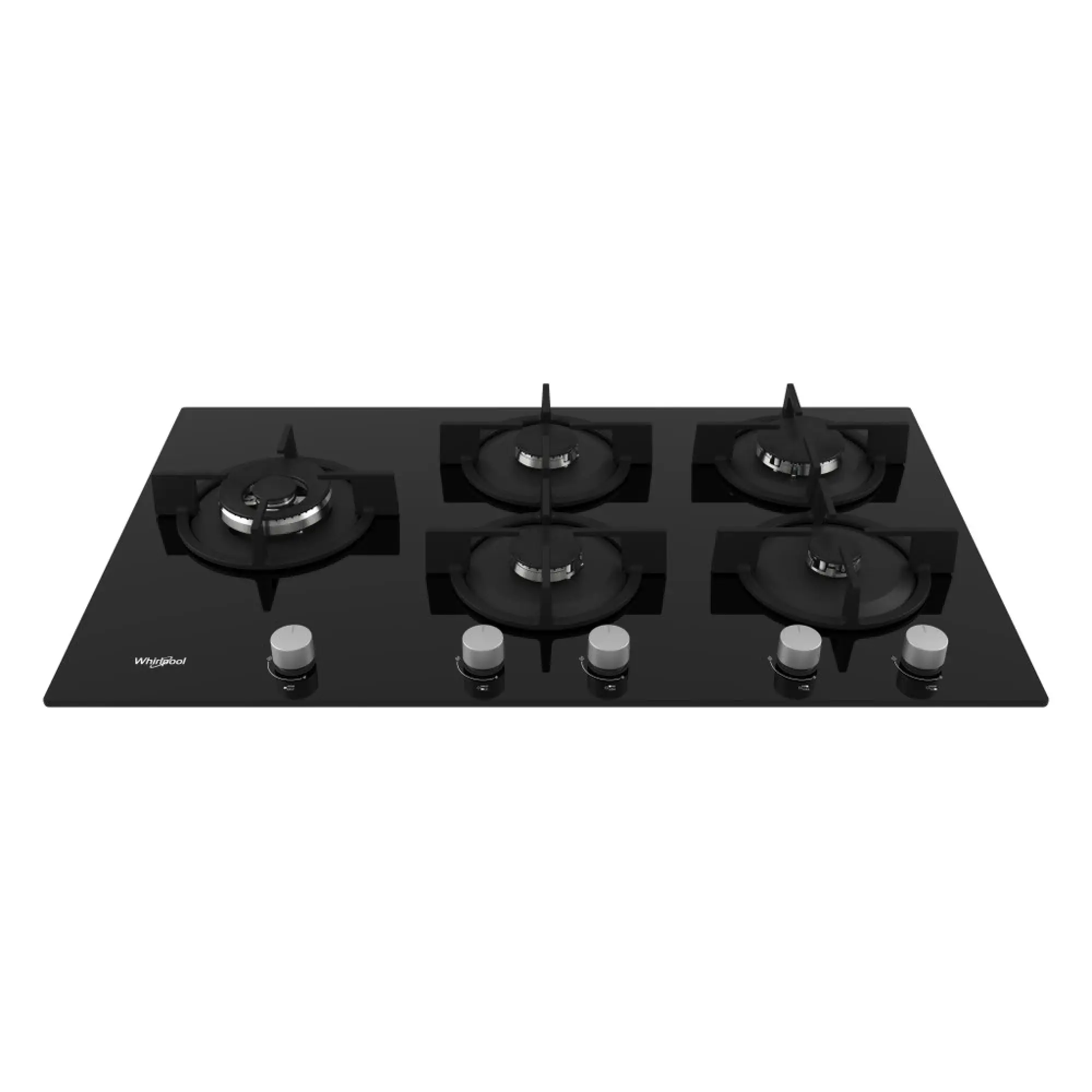Whirlpool GOA 925/NB gas on glass hob detail view