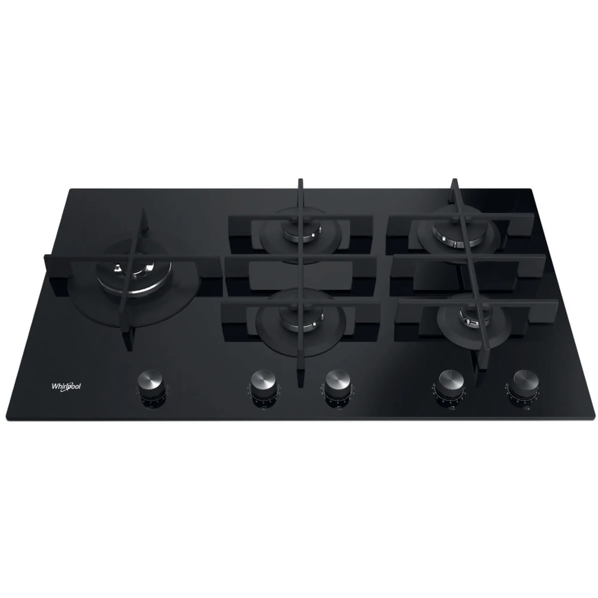 Whirlpool GOWL 928/NB gas on glass hob detail view