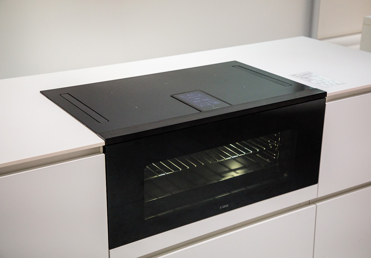 Elica LHOV COMBISTEAM BL/A/90 Induction Hob+Hood+Oven Combi Steam 90cm 1200m3/h 63Lit A+ Black