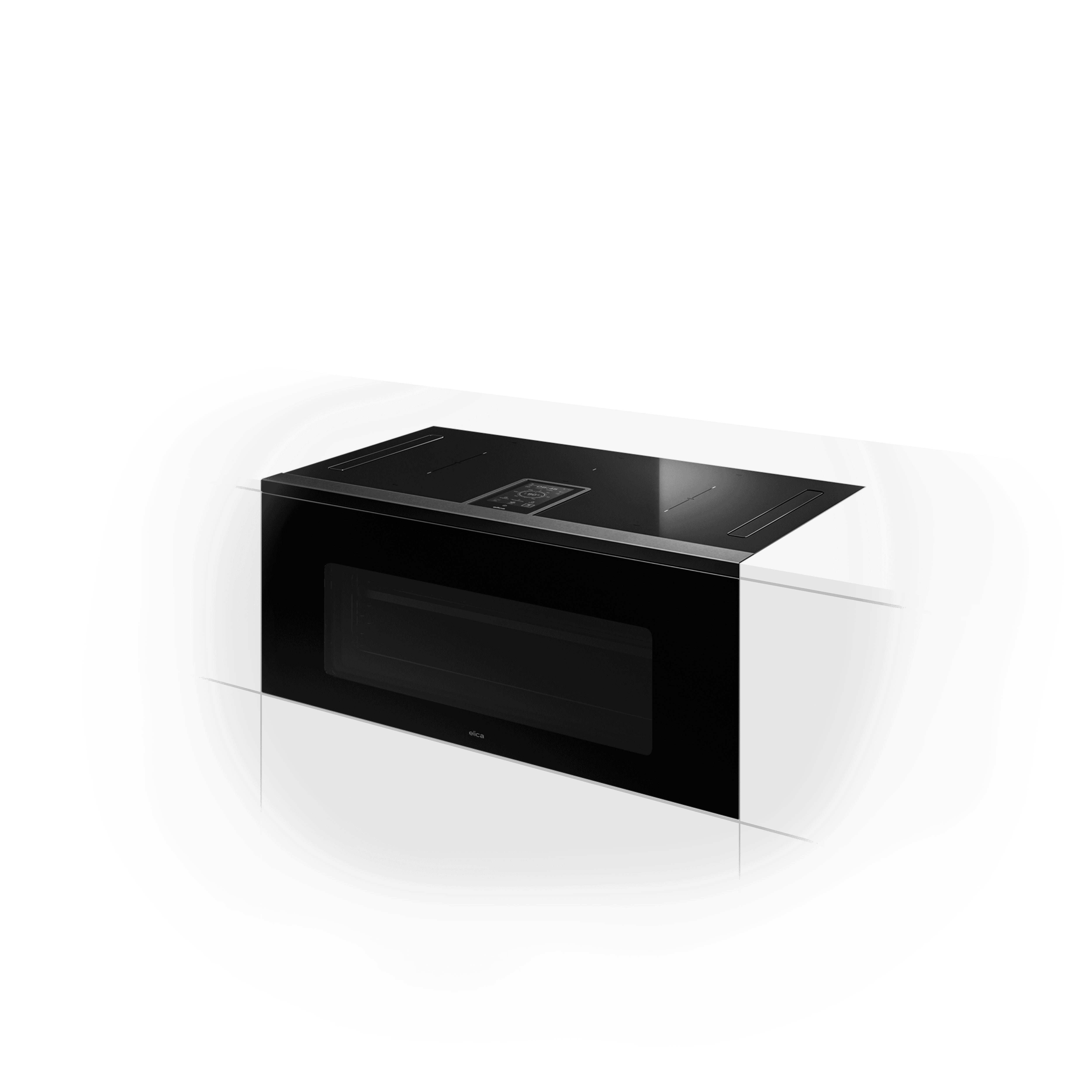 Elica LHOV COMBISTEAM BL/A/90 Induction Hob+Hood+Oven Combi Steam 90cm 1200m3/h 63Lit A+ Black