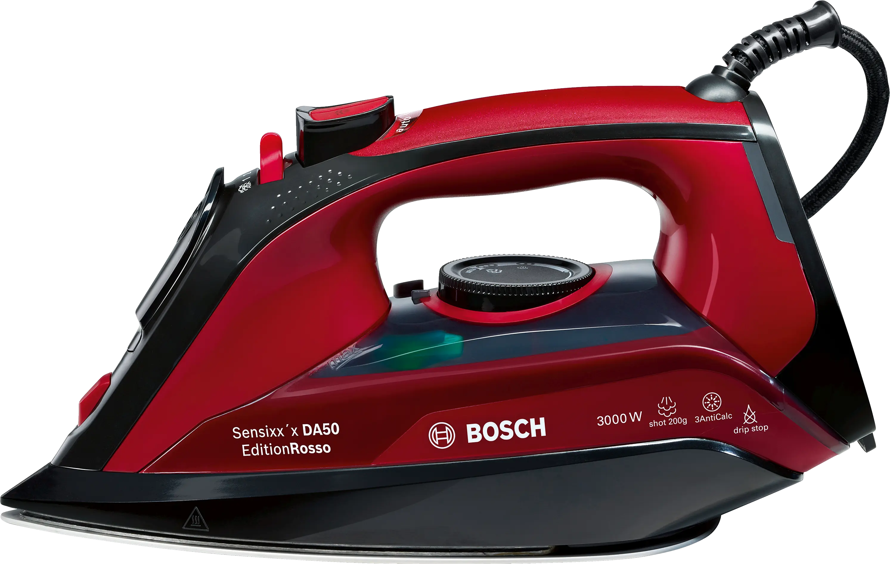 Bosch TDA503011P Sensixxx DA50 EditionRosso Steam Iron 3000W Black Red product view 2