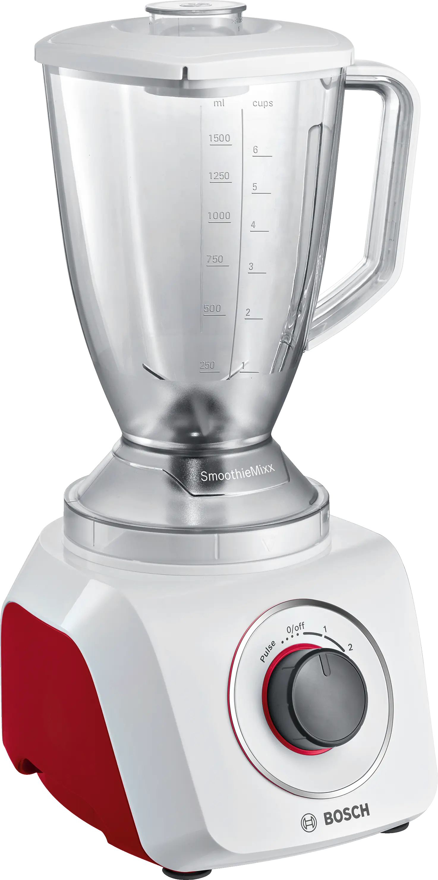 Bosch MMB21P0R SmoothieMixx Blender 500W White Red product view 2