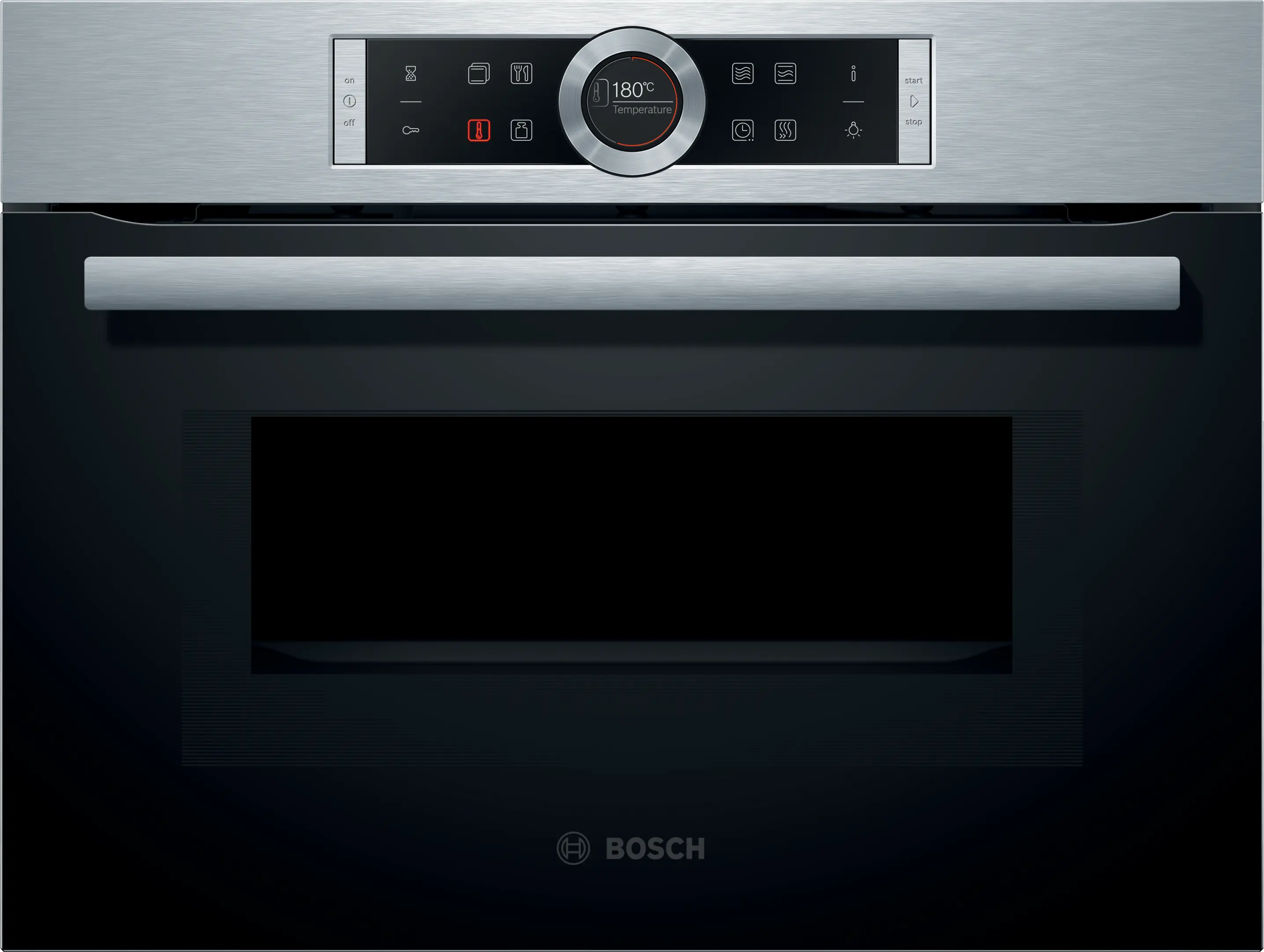 Bosch CMG633BS1 Serie 8 Built-In Compact Combi Oven with Microwave 45cm 45L Black + Stainless Steel