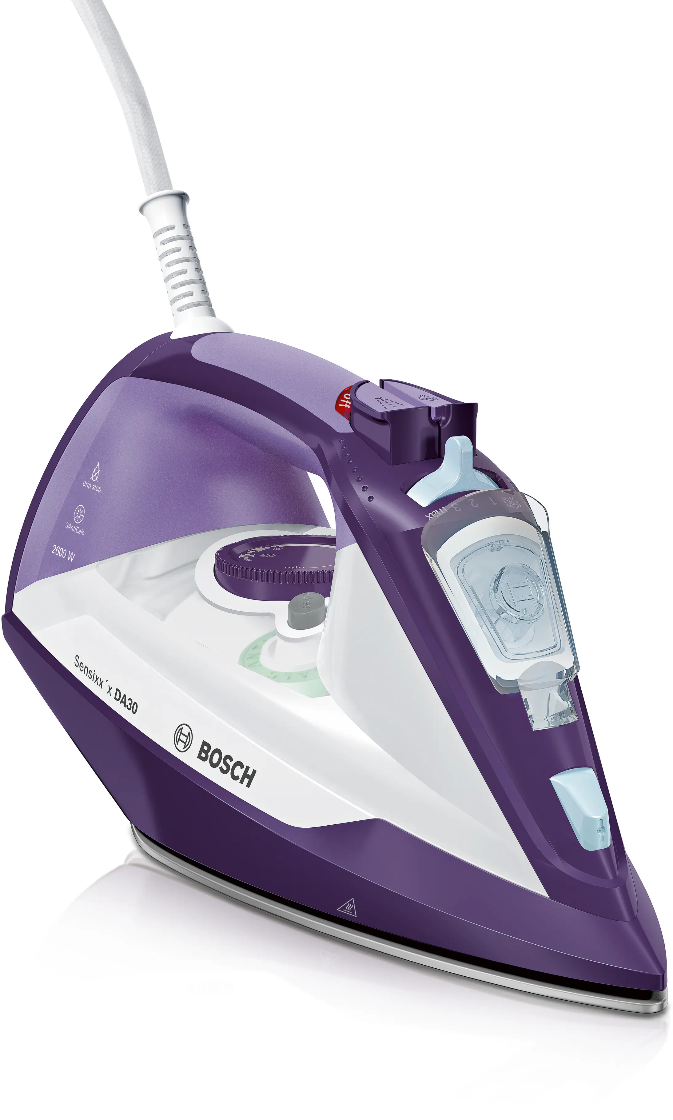 Bosch TDA3026110 Sensixxx DA30 Steam Iron 2600W Purple White product view 7