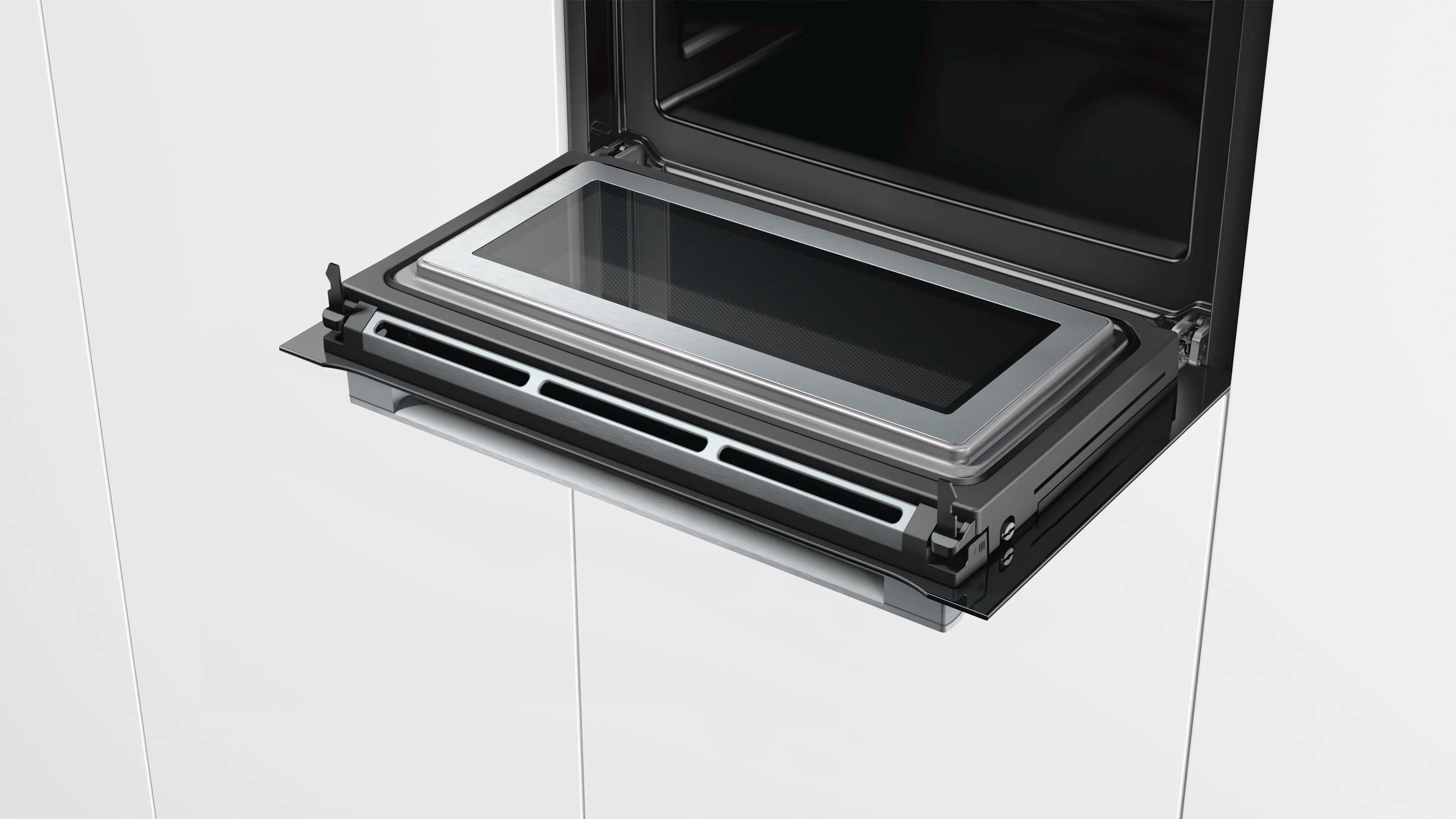 Bosch CMG633BS1 Serie 8 Built-In Compact Combi Oven with Microwave 45cm 45L Black + Stainless Steel