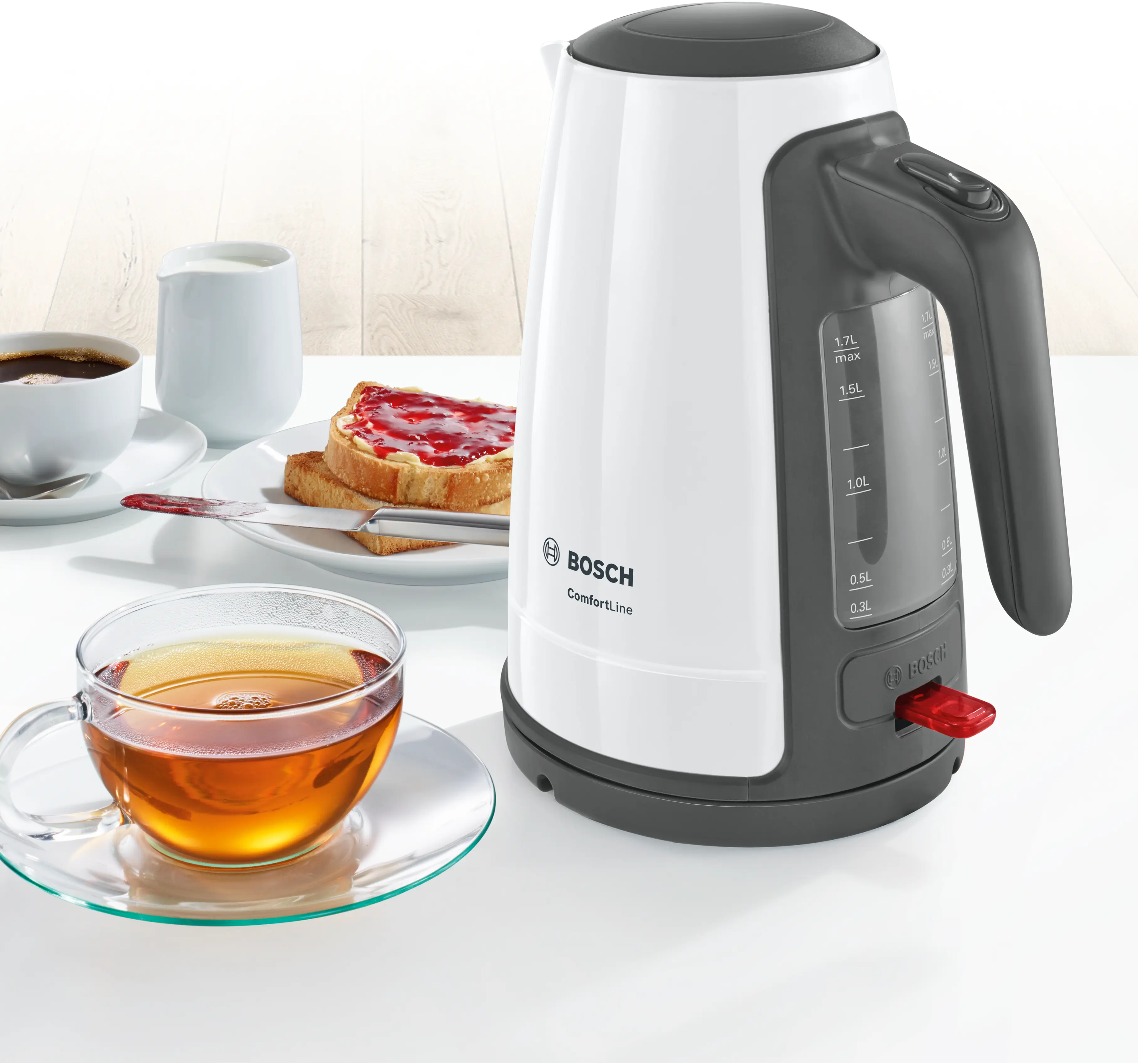 Bosch TWK6A011 ComfortLine Water Kettle 1.7L 2000-2400W White product view 3