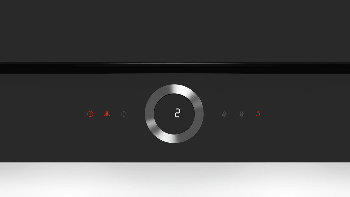 Bosch DWF97RU60 Series 8 black glass cooker hood product gallery view