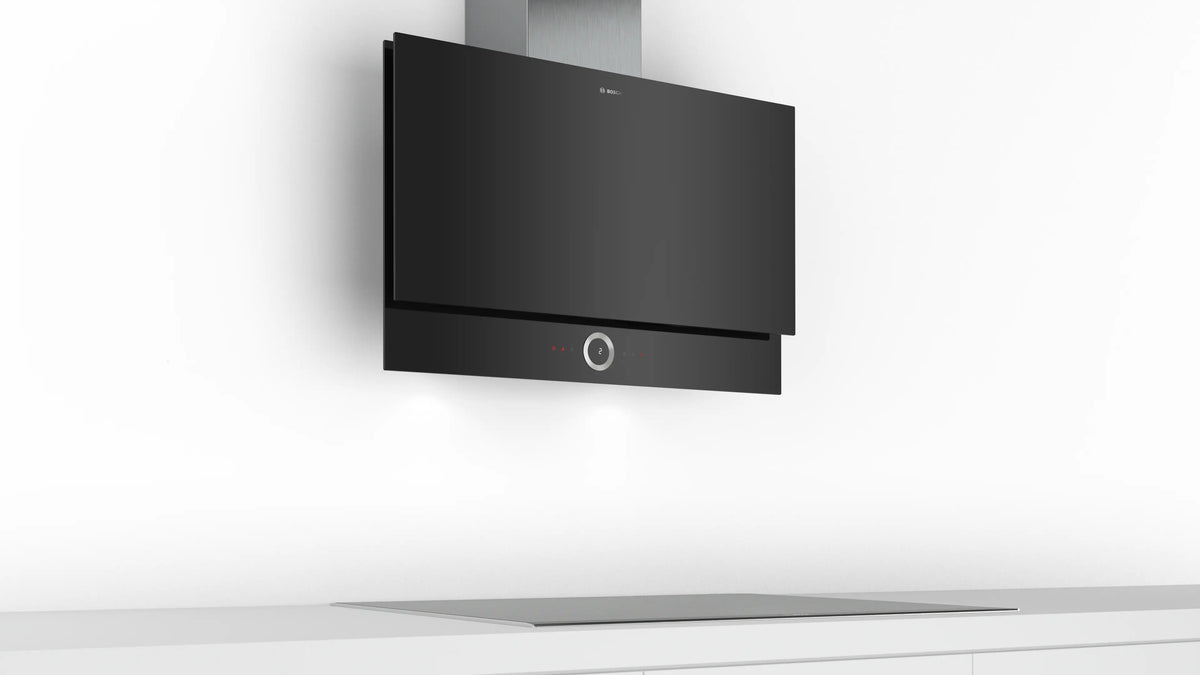 Bosch DWF97RU60 90 cm black glass cooker hood design detail