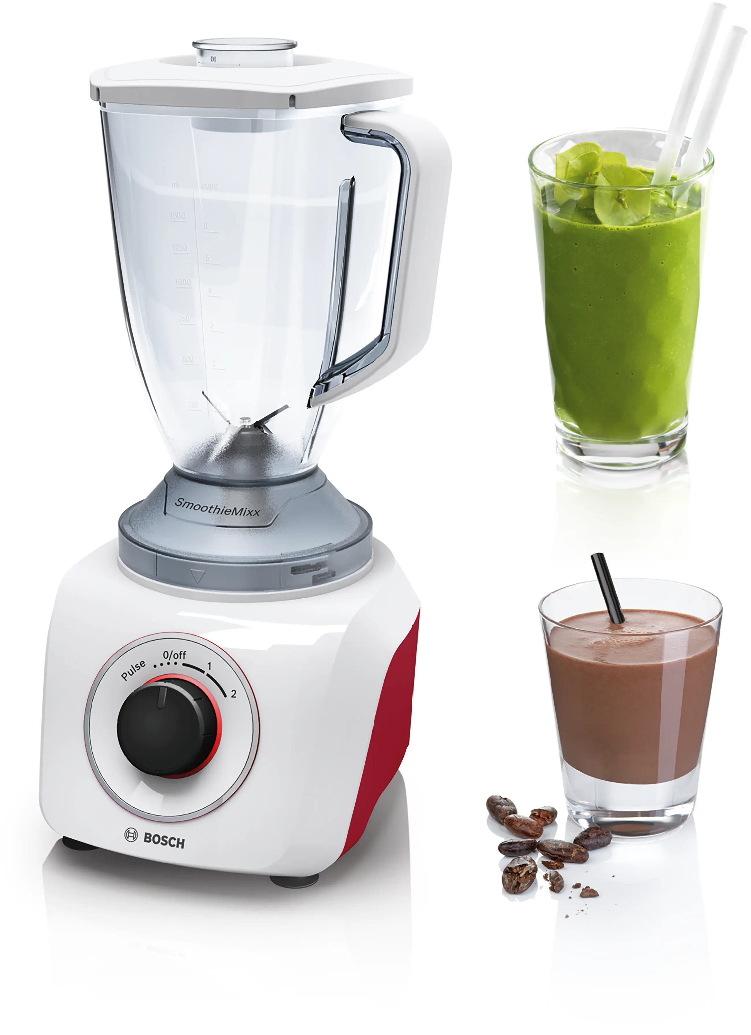 Bosch MMB21P0R SmoothieMixx Blender 500W White Red product view 9