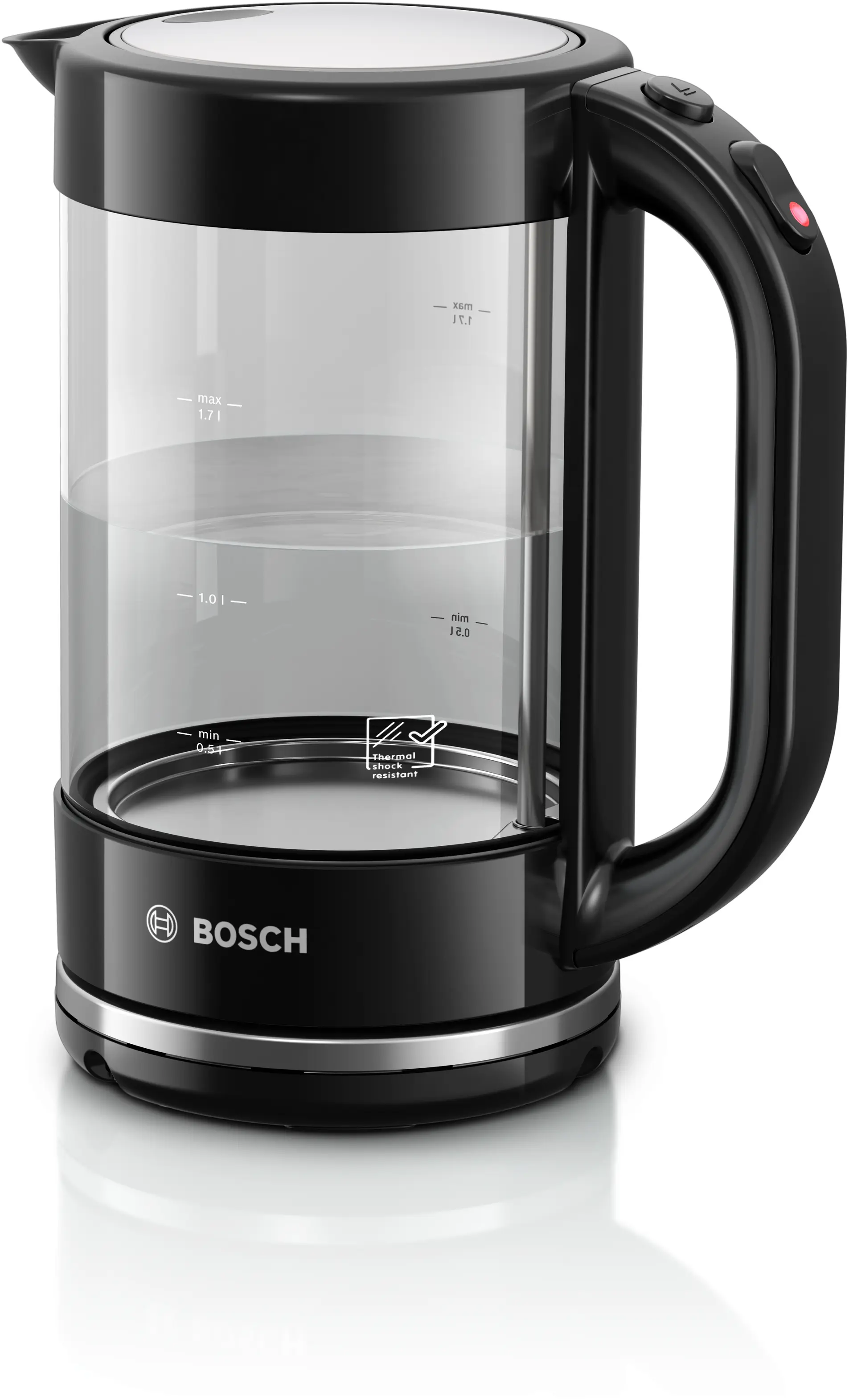 Bosch TWK70B03 Glass Water Kettle 1.7L 2400W Black product view 2