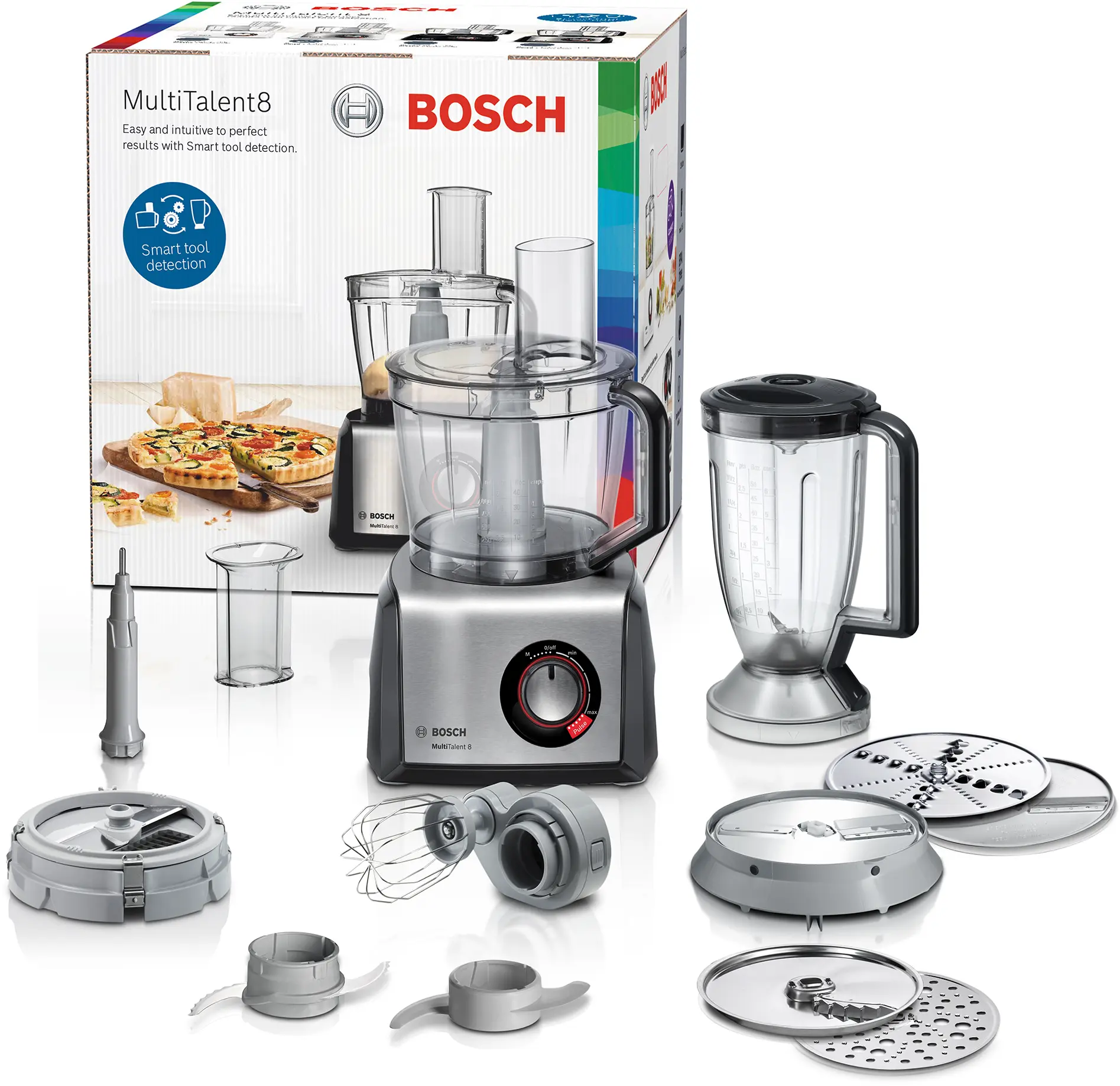 Bosch MC812M865 MultiTalent 8 Food Processor 1250W Black Stainless Steel product view 3