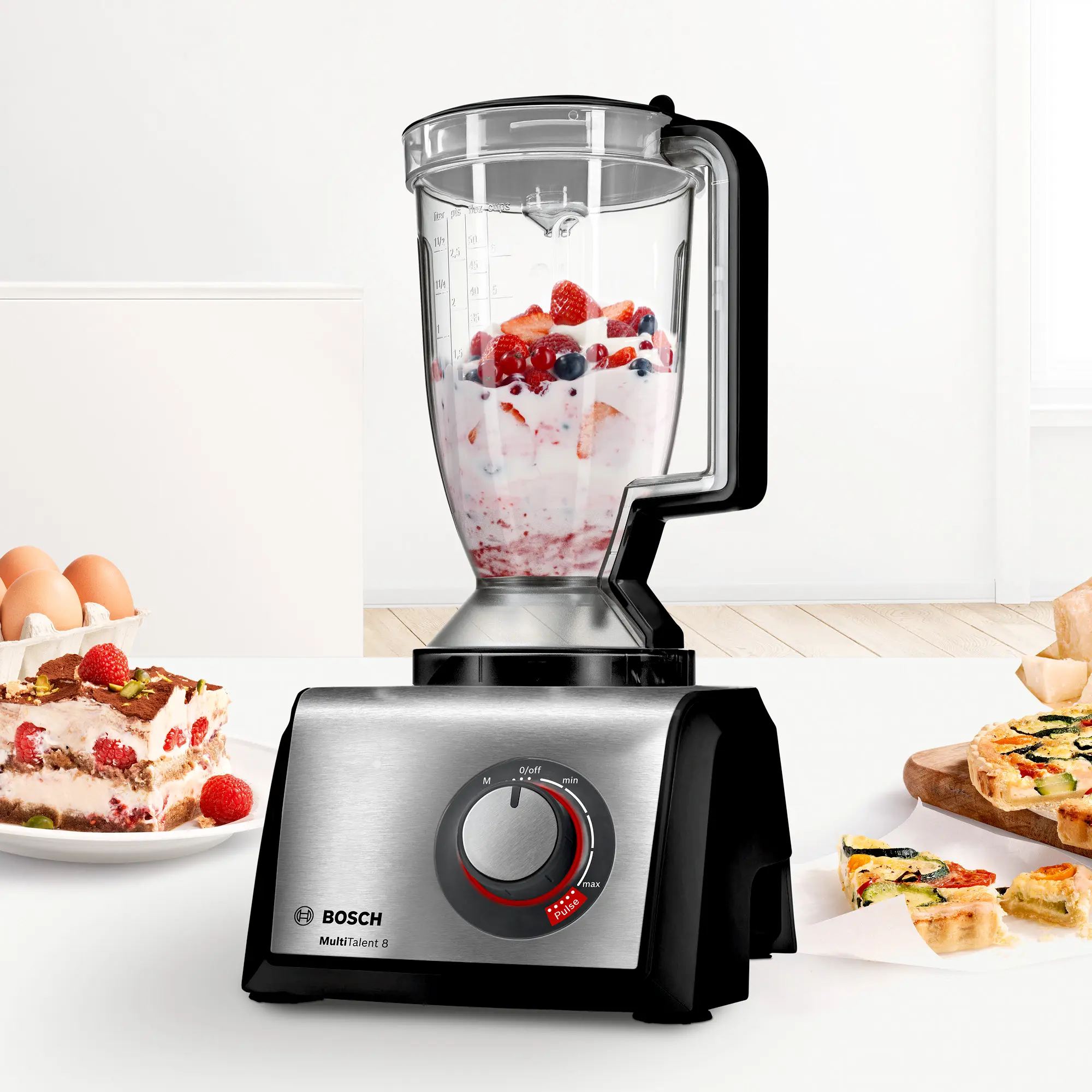 Bosch MC812M865 MultiTalent 8 Food Processor 1250W Black Stainless Steel product view 5