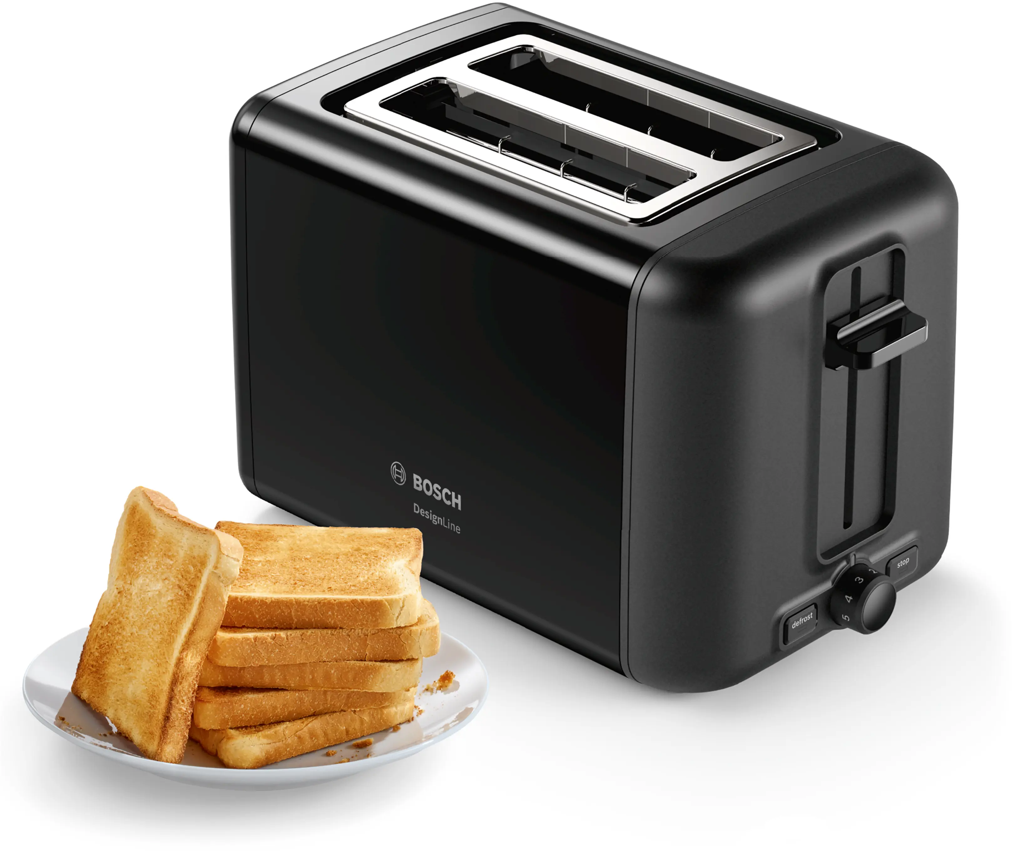 Bosch TAT3P423 DesignLine Toaster 820-970W Black product view 7