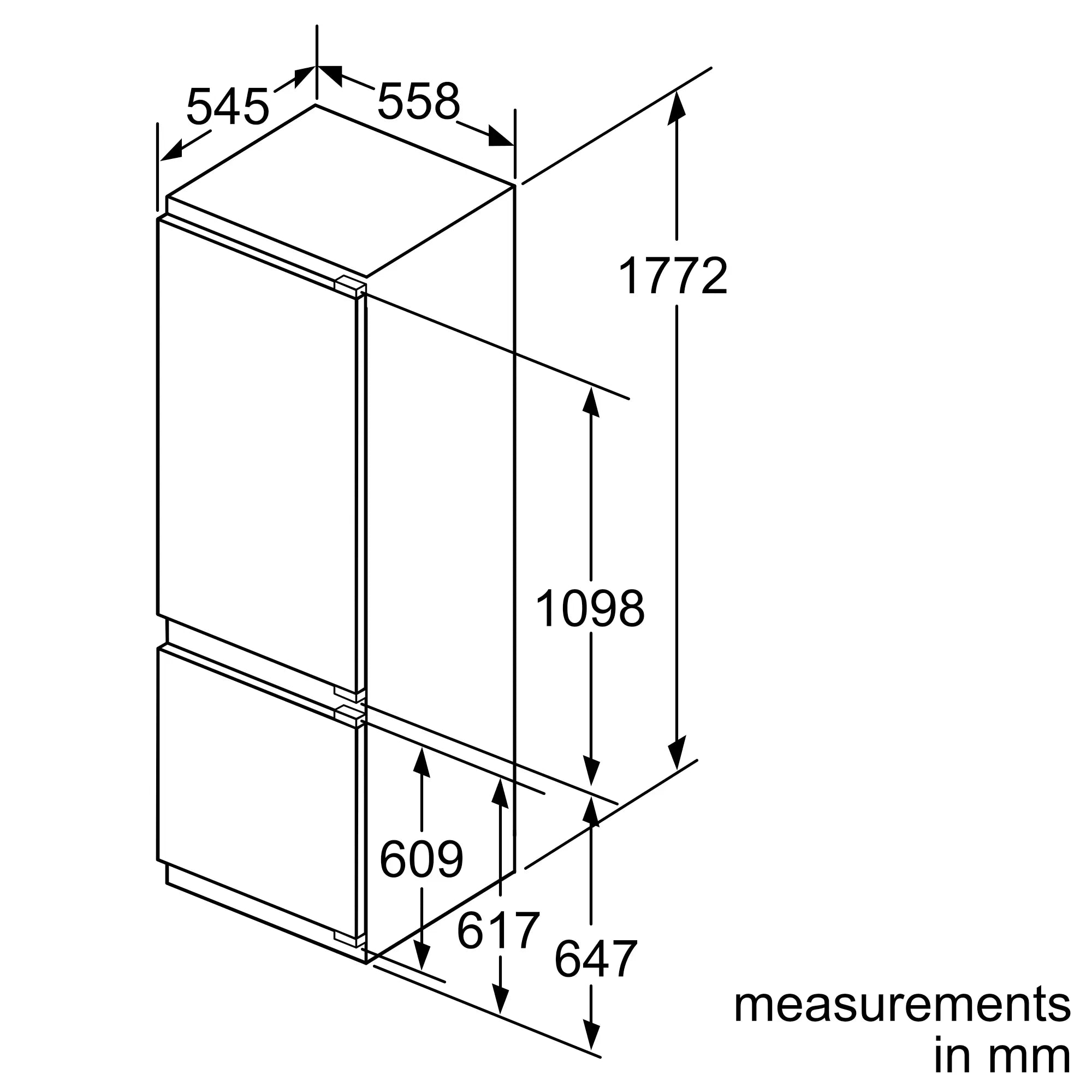 Bosch KIS87AF30U integrated fridge-freezer product image