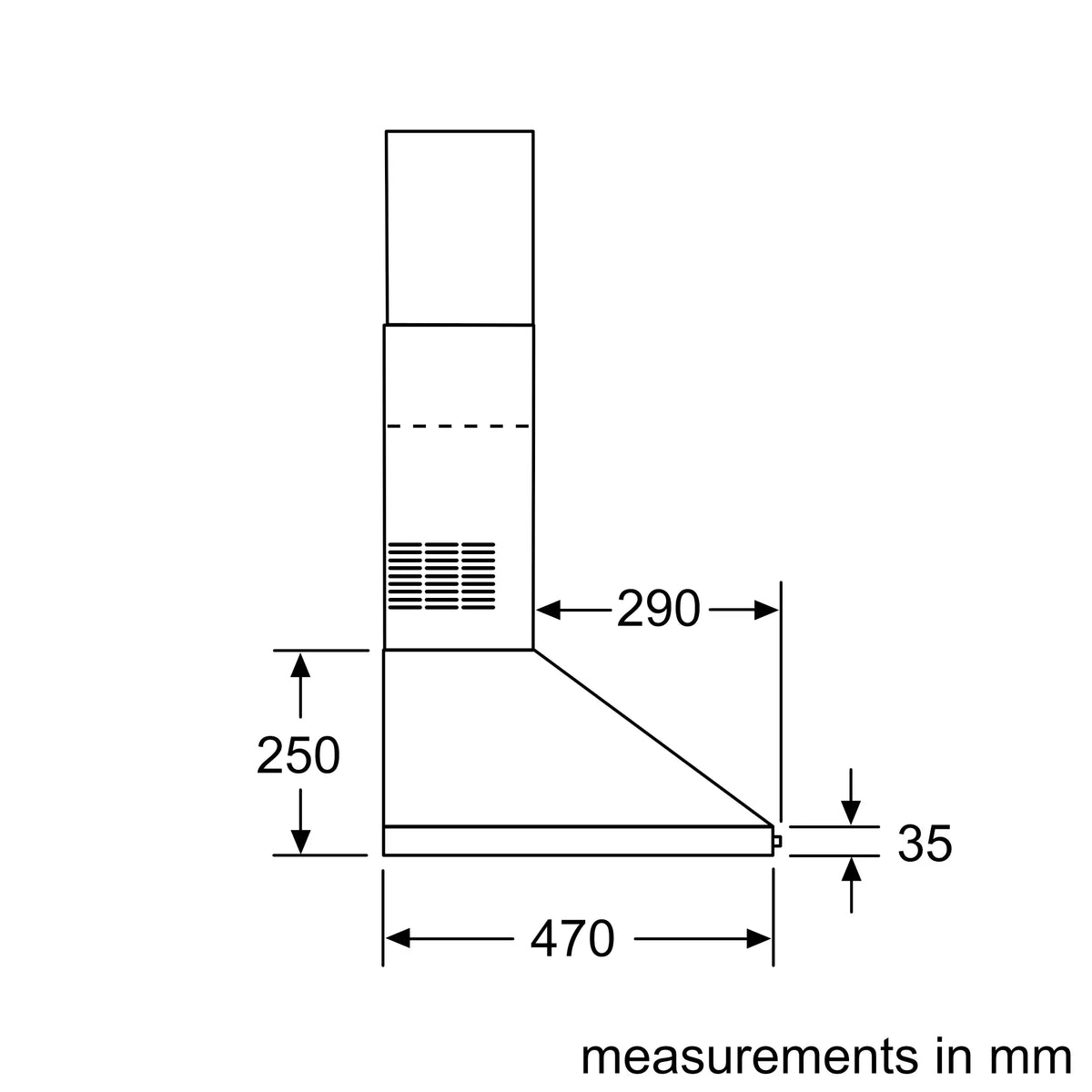 Bosch DWP94CC50T stainless steel cooker hood feature graphic