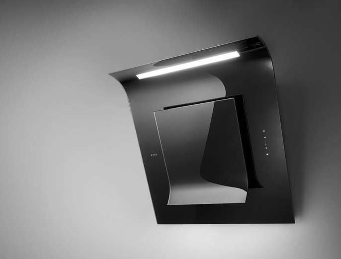 Elica SINFONIA/BL/F/80 80cm hood in black glass at Tahboub Appliances Jordan