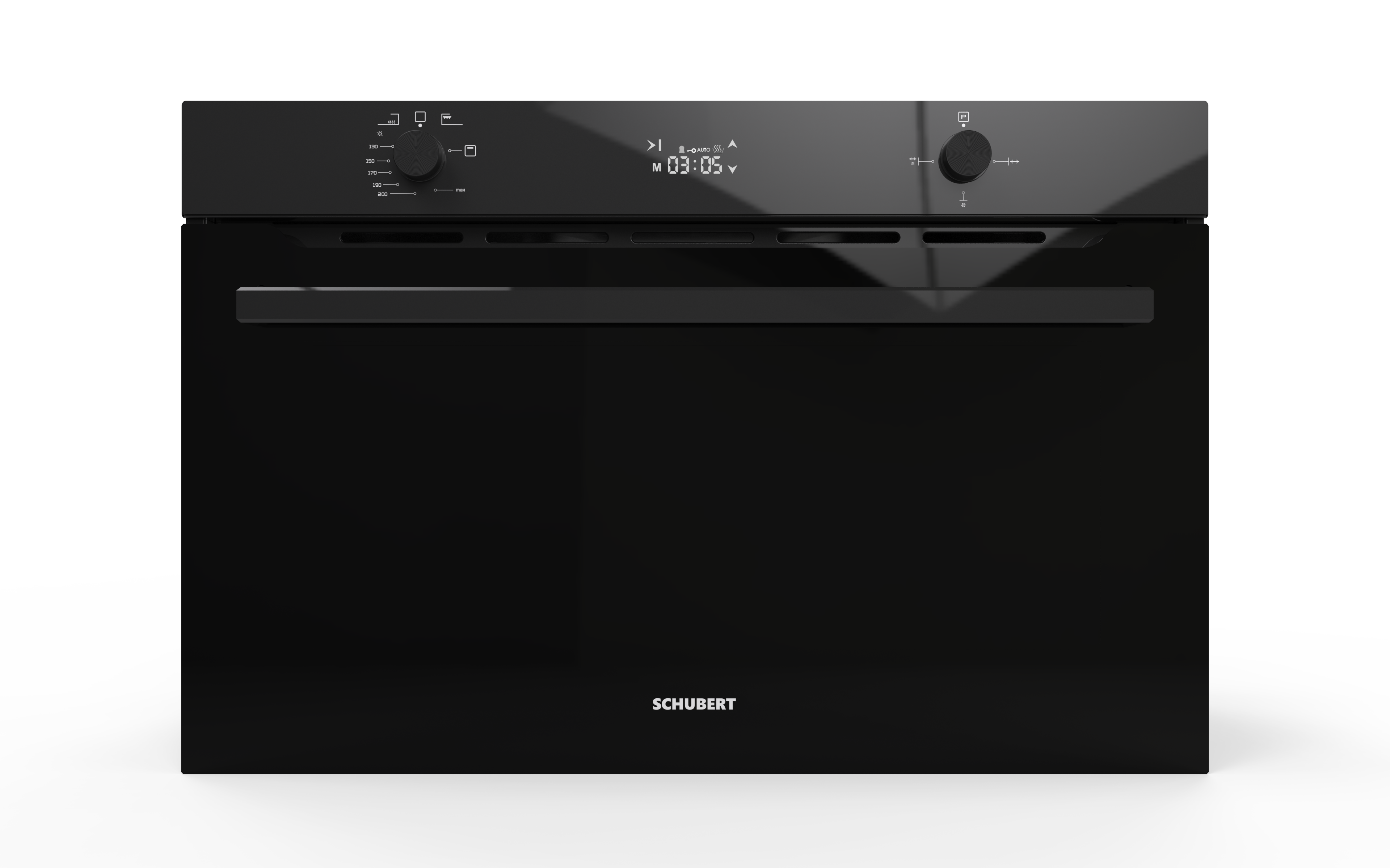 Schubert GNT 909 SY-O Built In Gas Oven Gas Grill 90cm 110Lit Full Black Glass-Digital Screen at Tahboub Appliances
