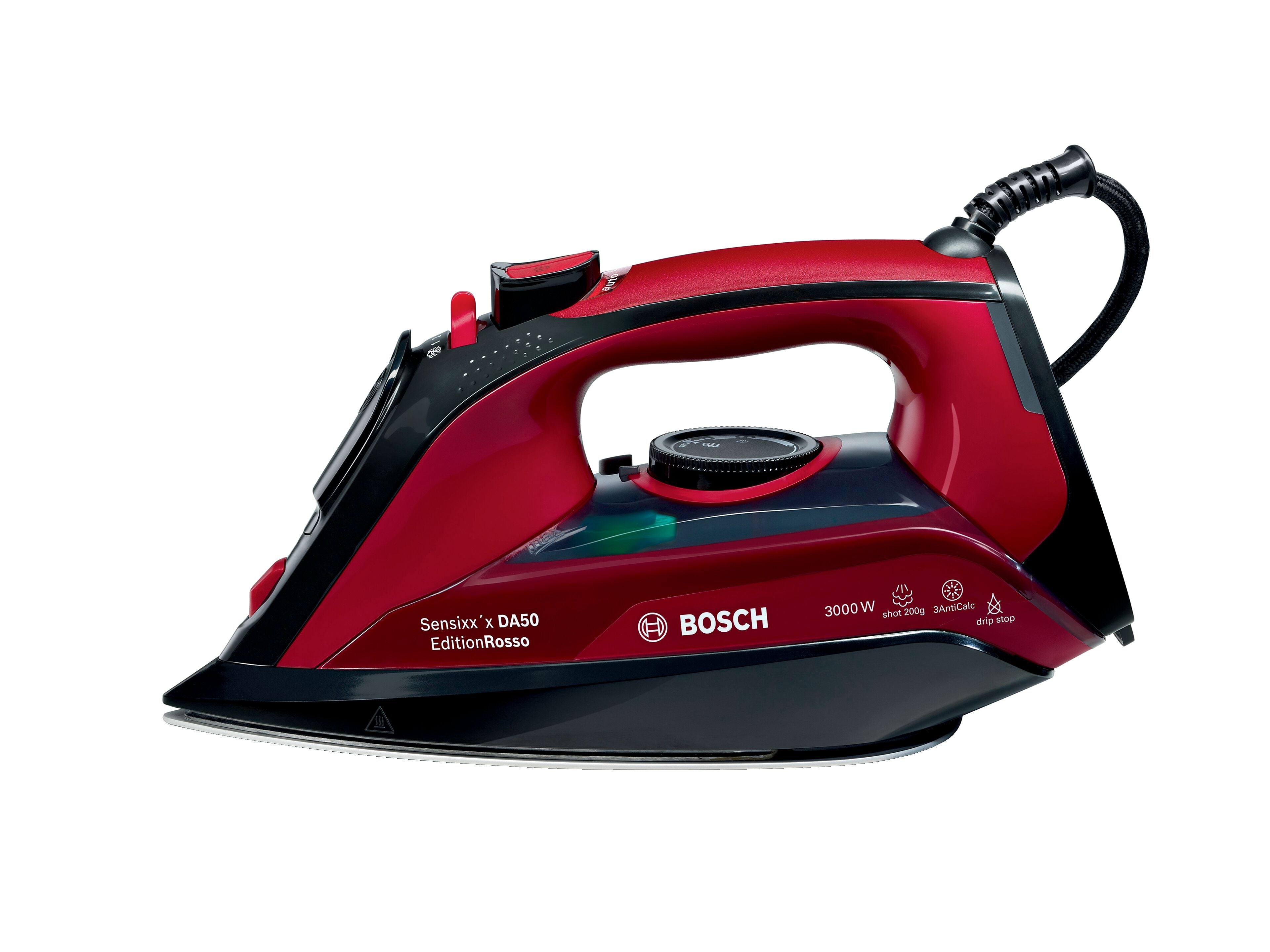 Bosch TDA503011P Sensixxx DA50 EditionRosso Steam Iron 3000W Black Red main product image