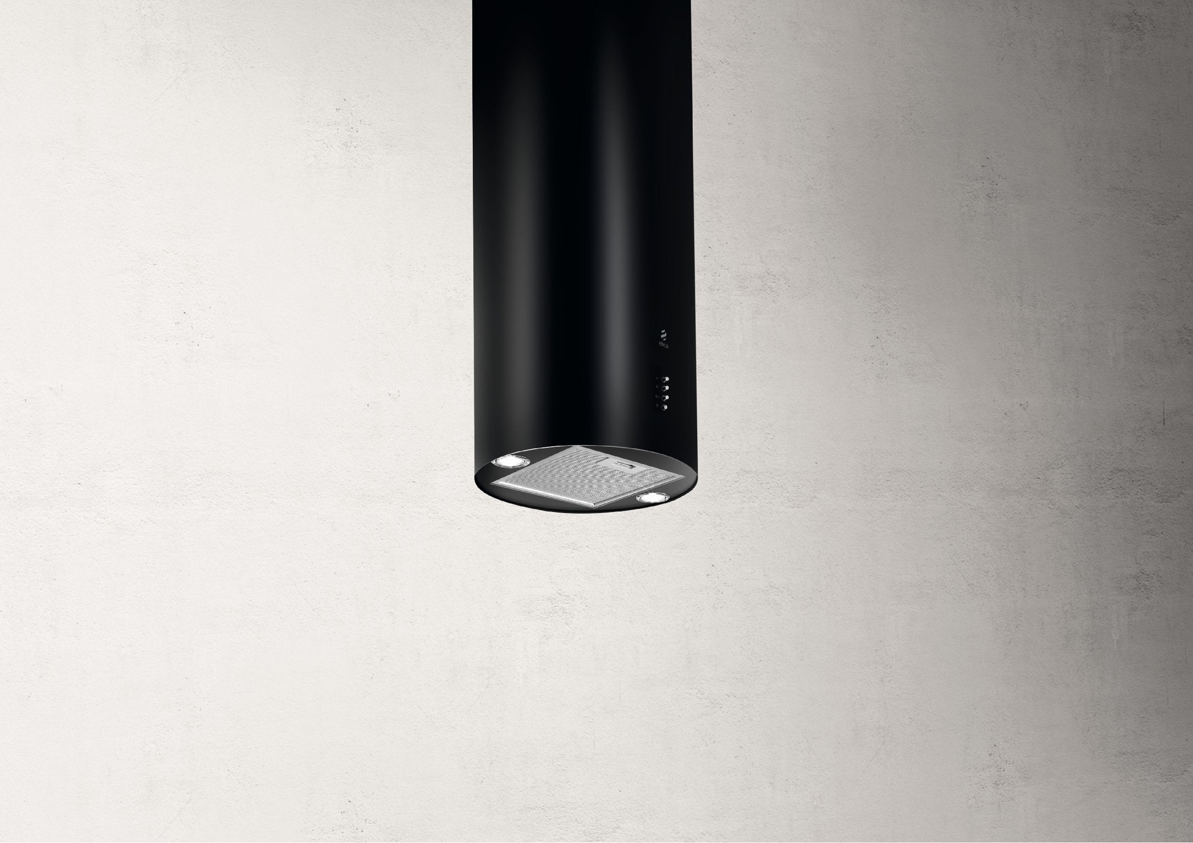 Elica TUBE PRO ISLAND BL MAT/A/43 43cm hood in matte black at Tahboub Appliances Jordan