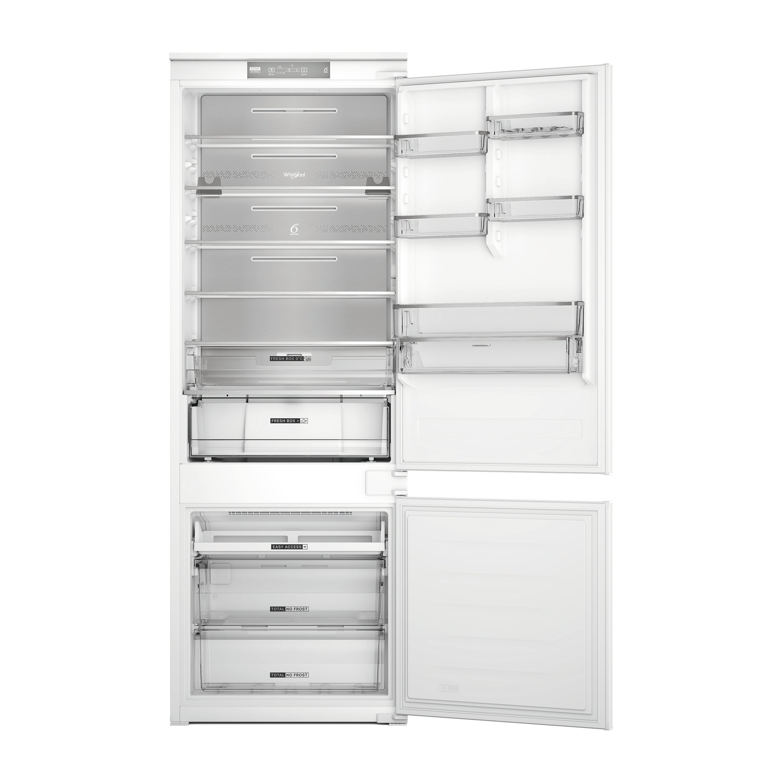 Whirlpool WH SP70 T121 Integrated Fridge Freezer 193.5cm 400L Fully Integrated - Front View
