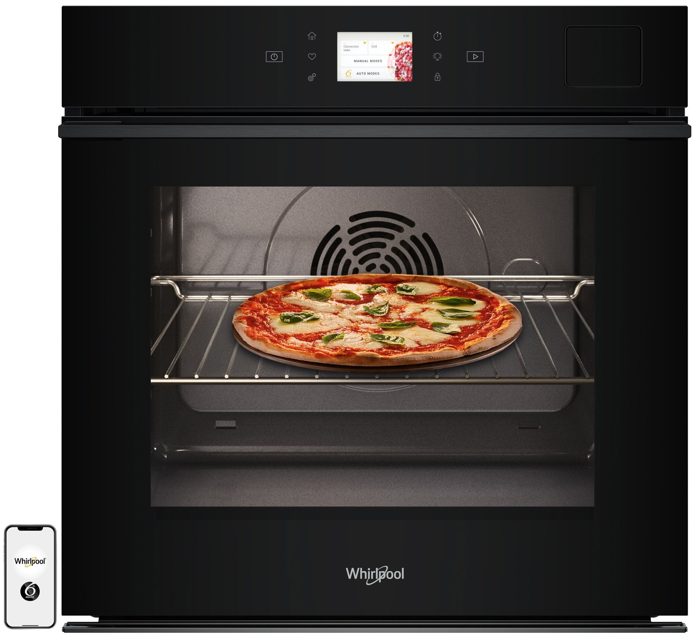 Whirlpool WOI9A8PT2SBA built-in steam oven front view