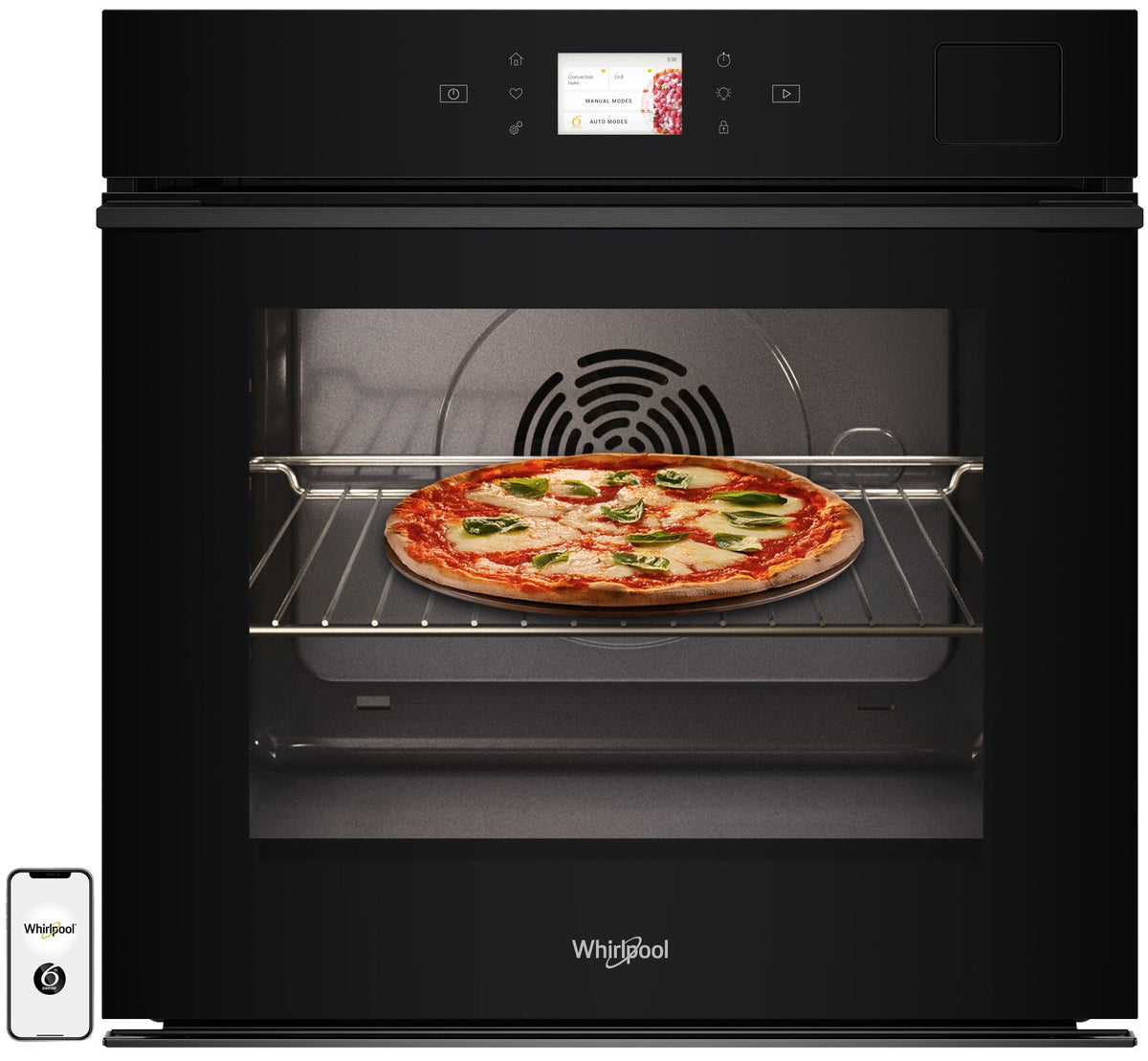 Whirlpool WOI9A8PT2SBA built-in steam oven front view
