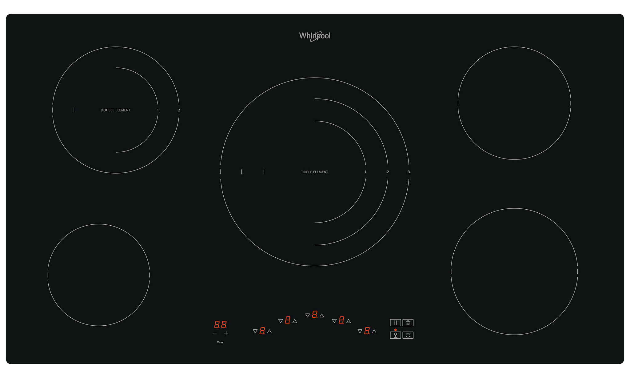Whirlpool AKT 8800/BF electric ceramic hob front view