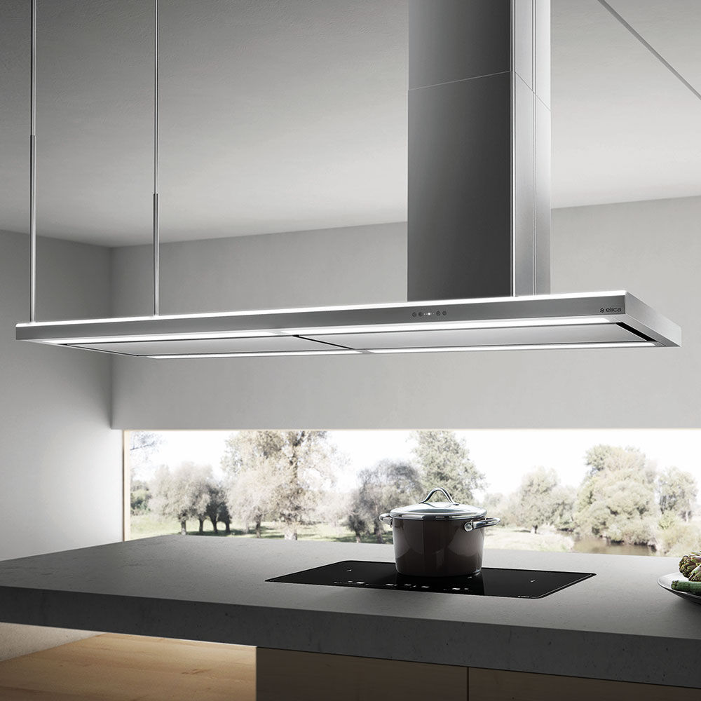 Elica MOON ISLAND IX/F/180 180cm hood in stainless steel at Tahboub Appliances Jordan